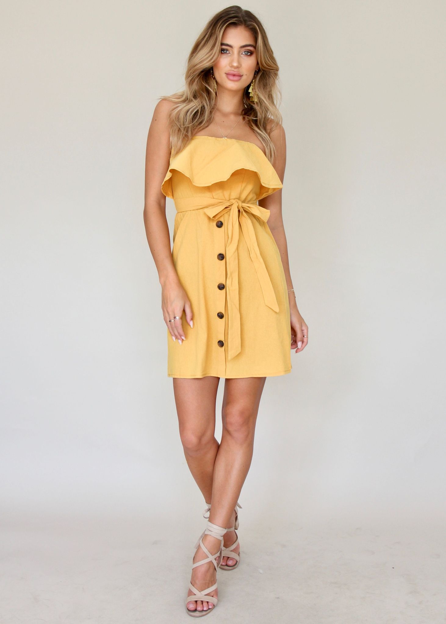 Momentary Strapless Dress - Butterscotch
