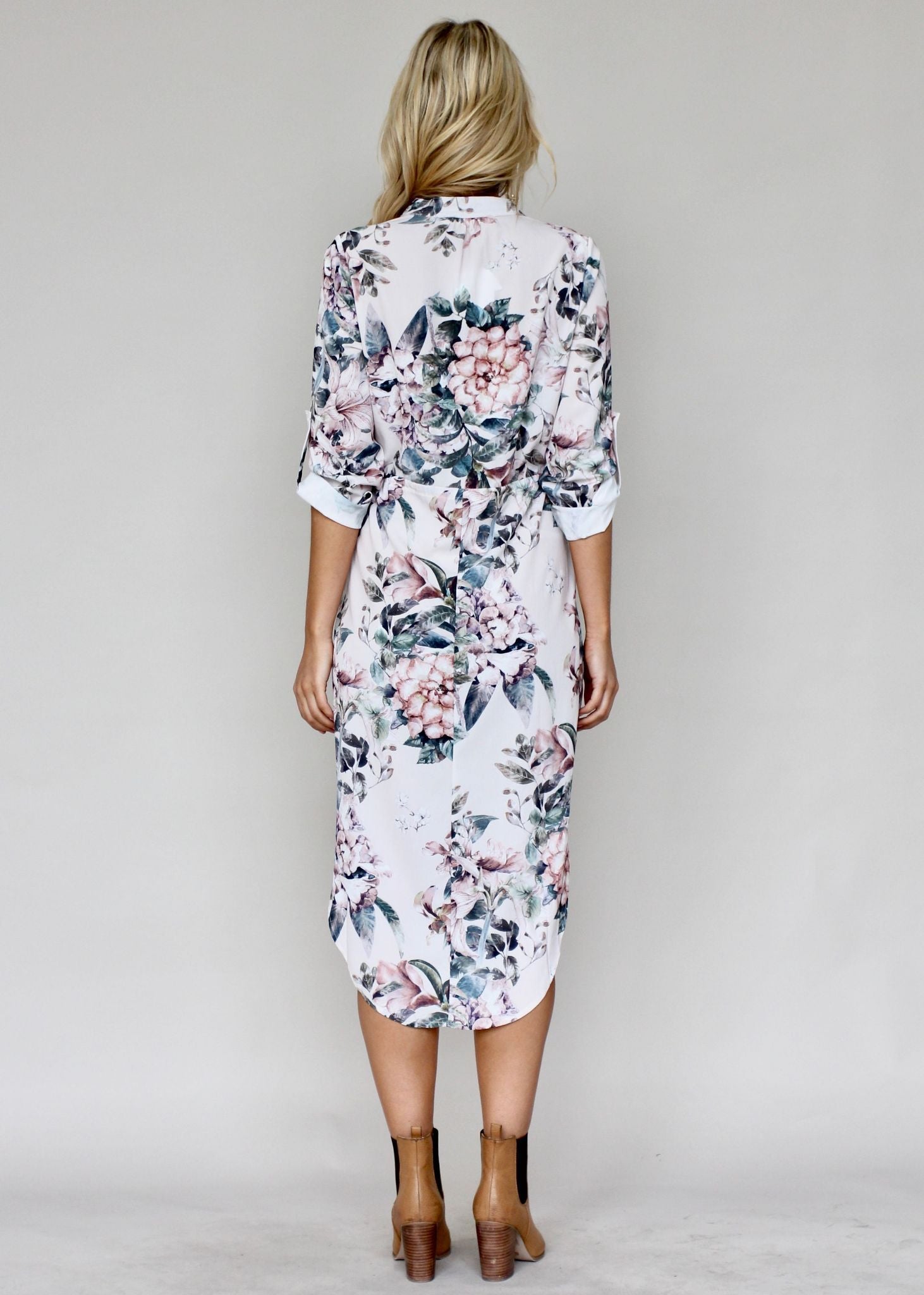 Let Me Lead Midi Dress - Blush Floral