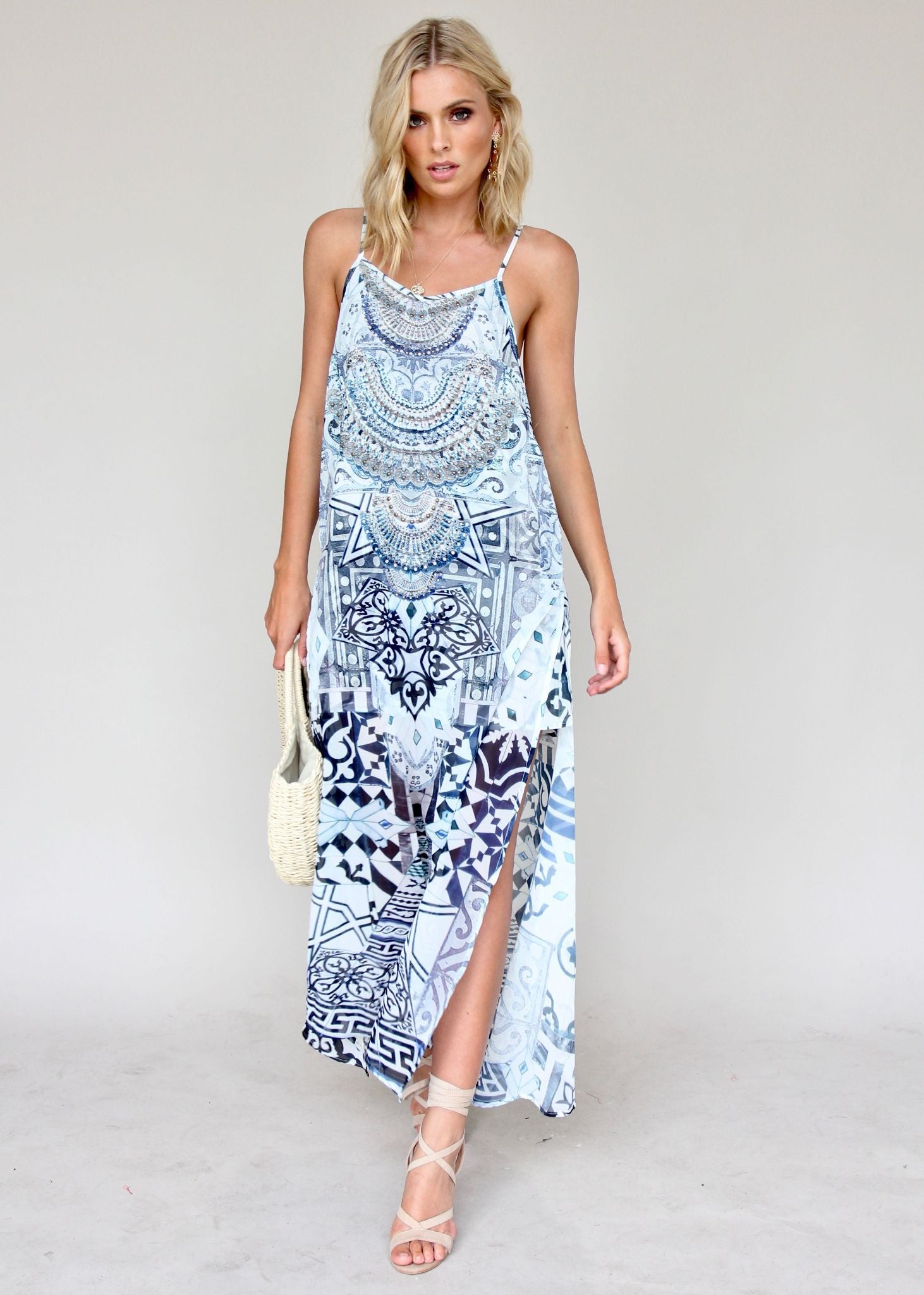 Lost Lotus Chiffon Maxi - Aquarius