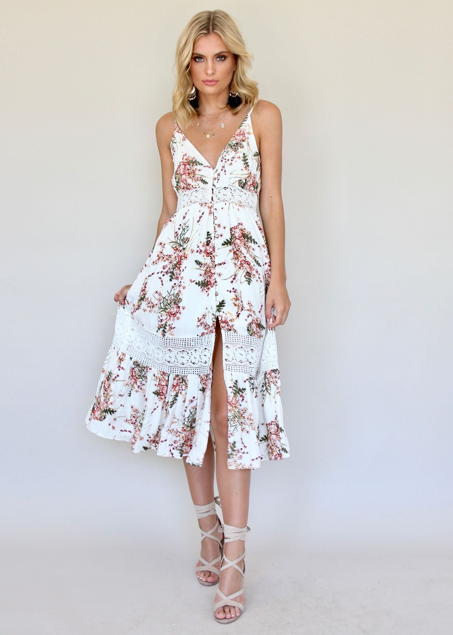 About The Weekend Midi Dress - White Splendour