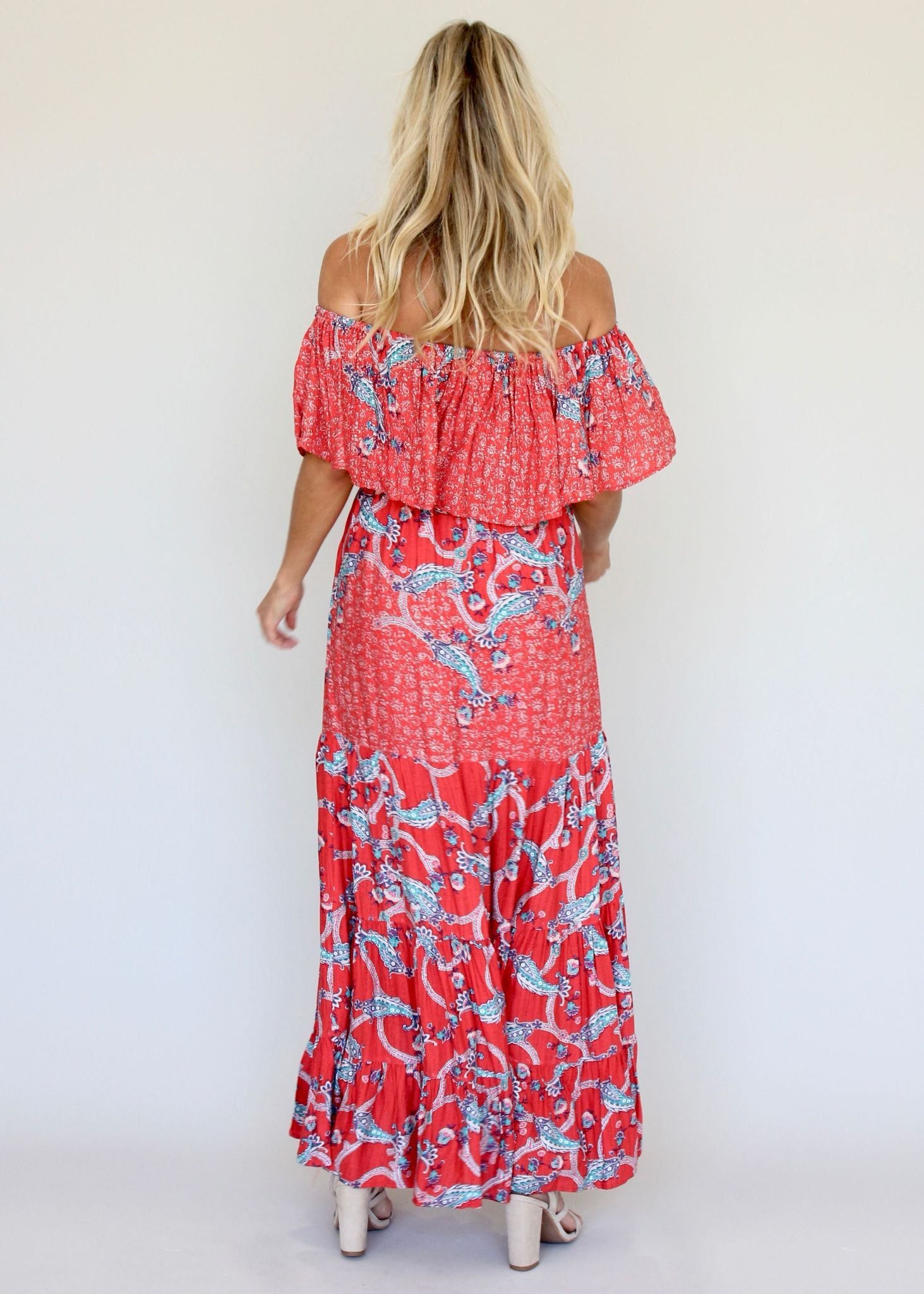 Power Of Colour Dress - Red Paisley