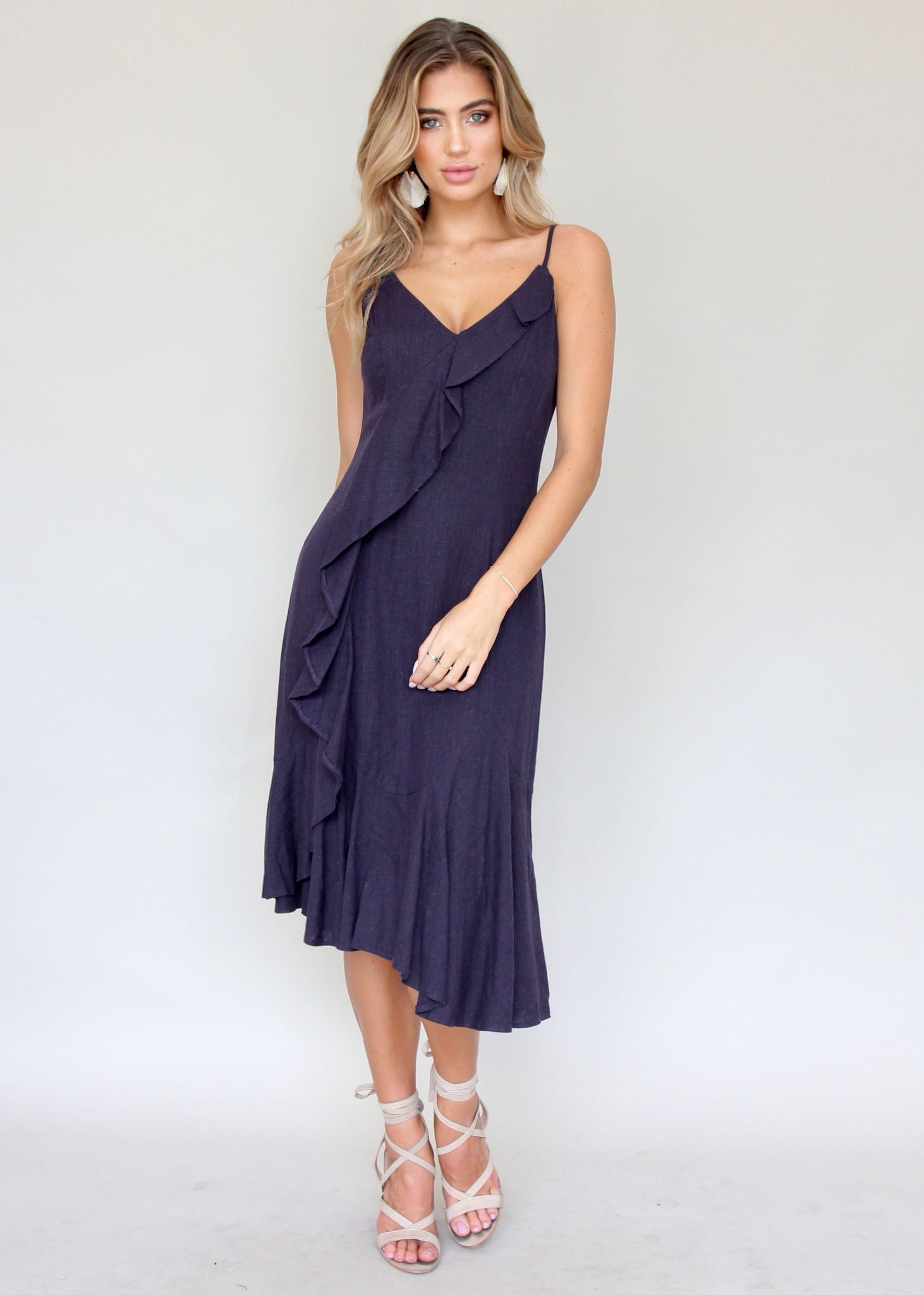 Leela Midi Dress - Navy