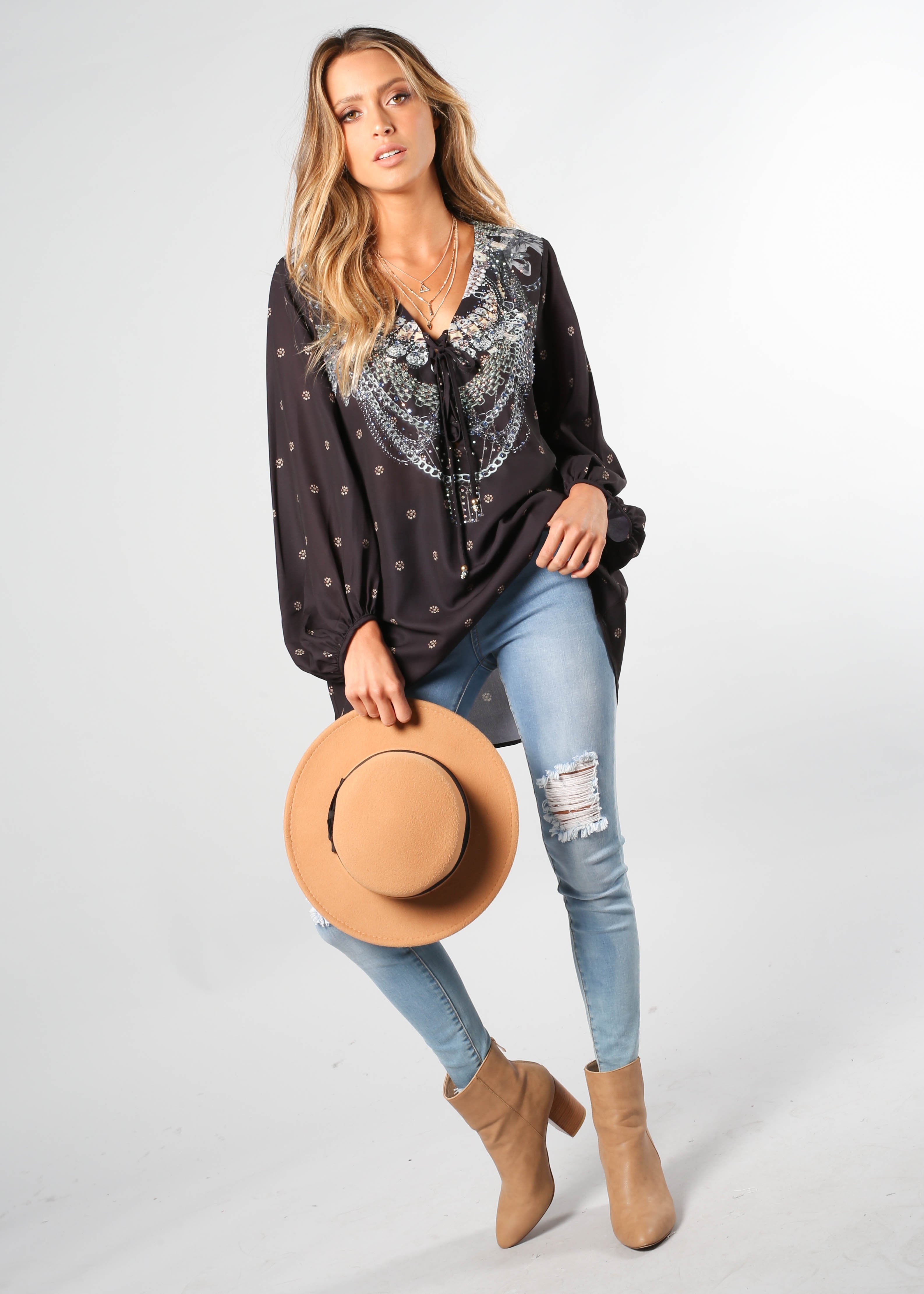 Monteverde Blouse - Black Jewel