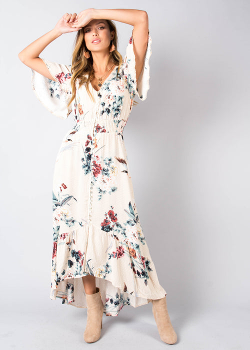 Leaving California Midi Dress - Peony
