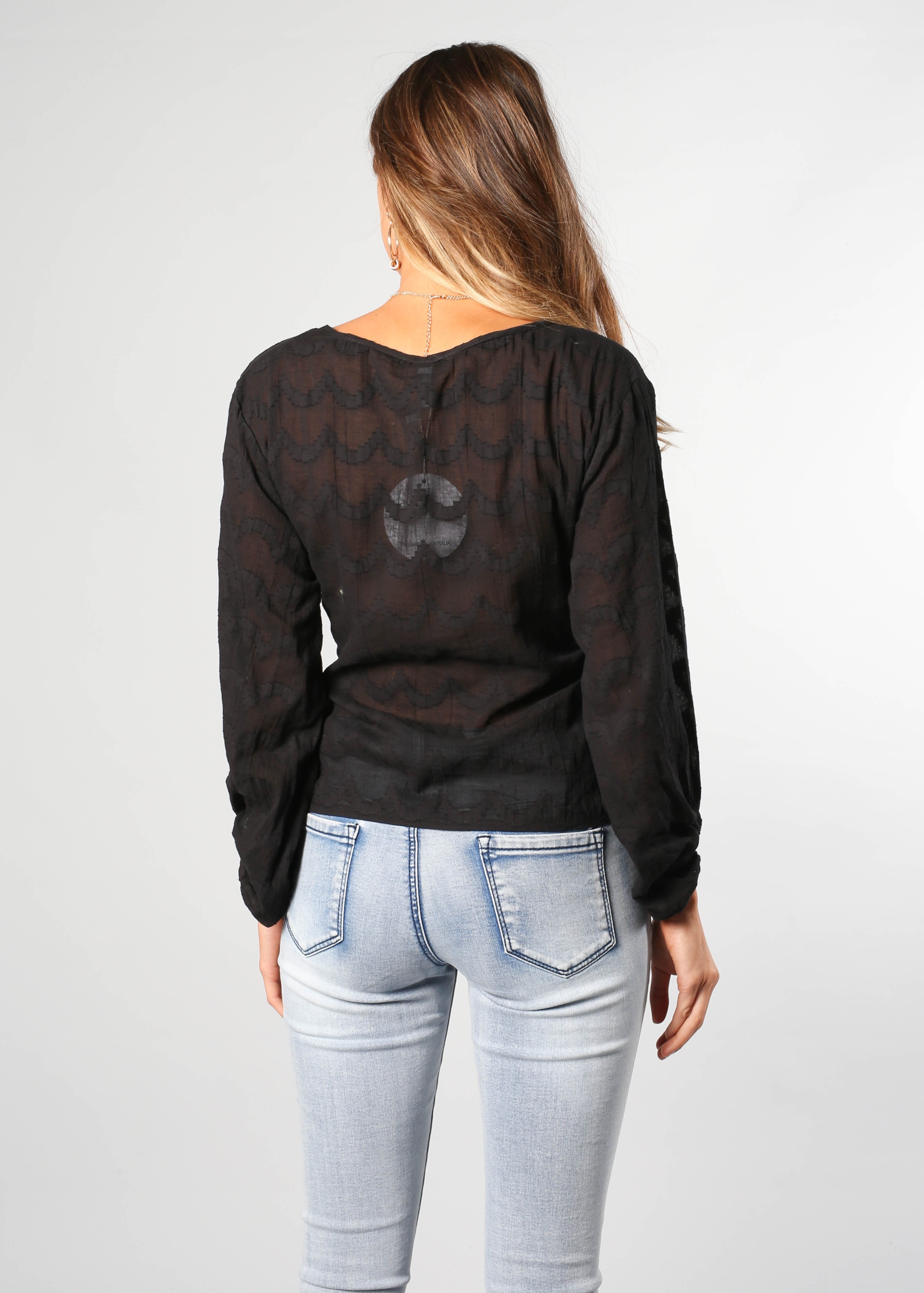 Meant To Be Tie Blouse - Black