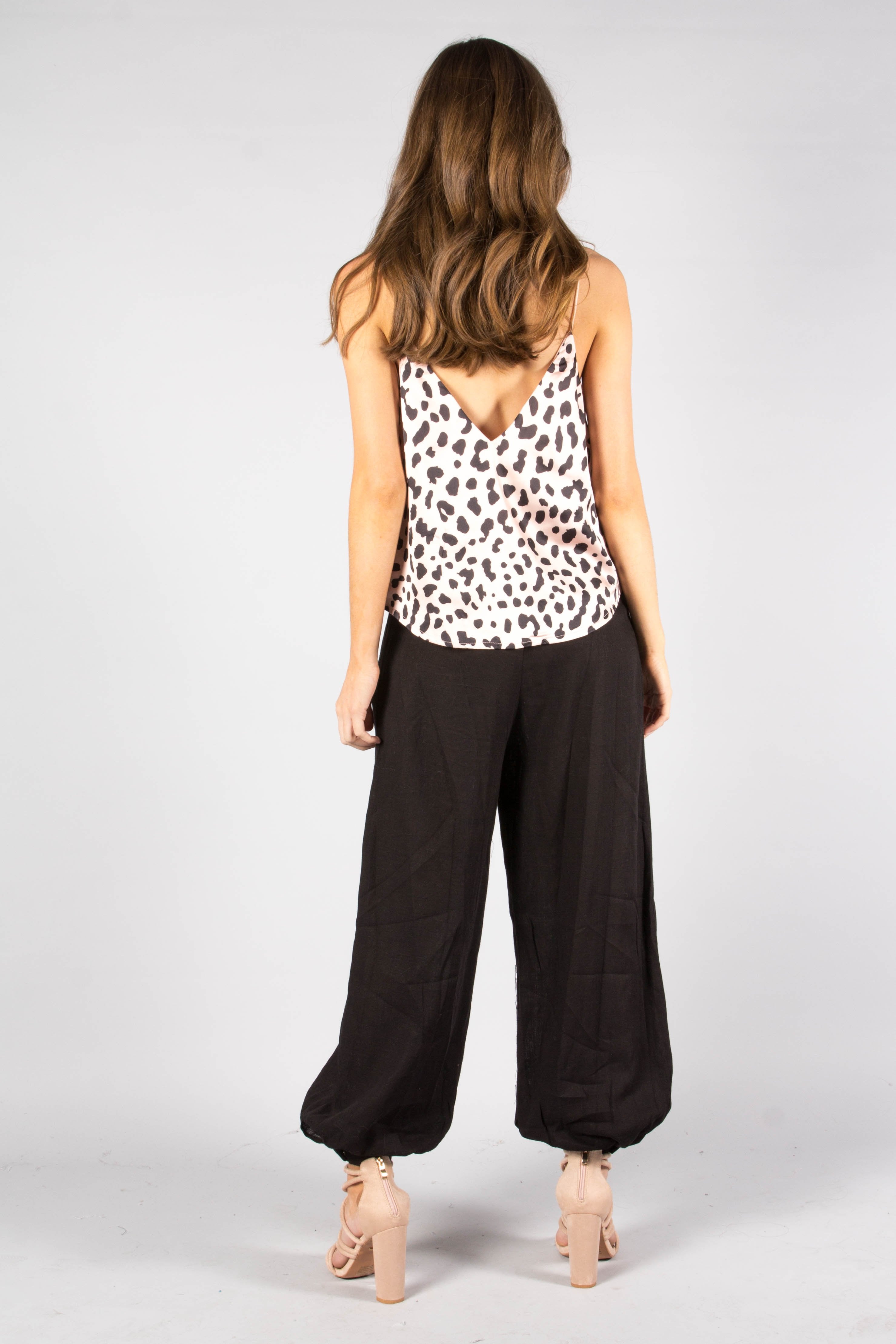 Balmy Dreams Linen Pants w/ Belt - Black