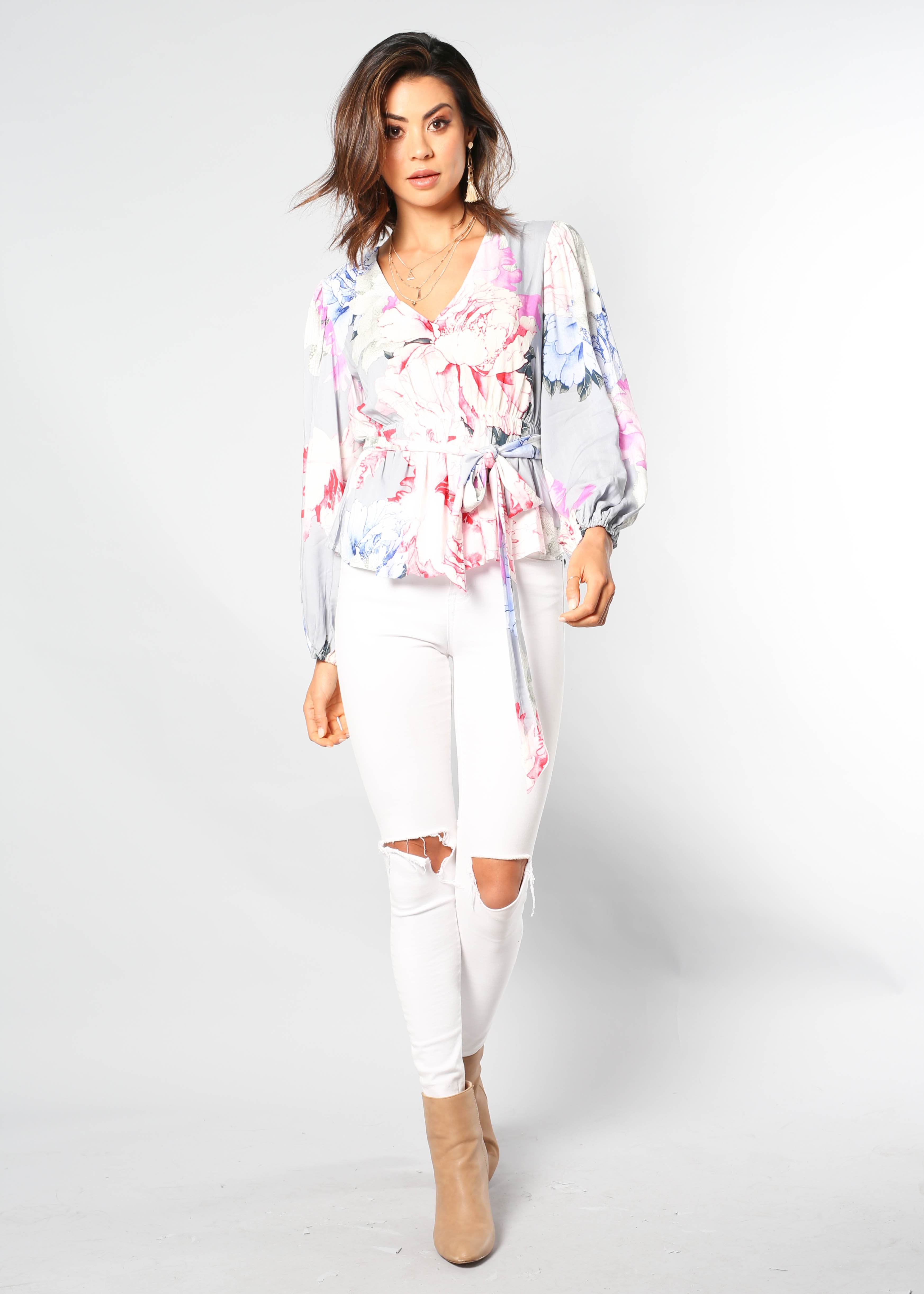 Nina Blouse w/ Tie - Le Fleur