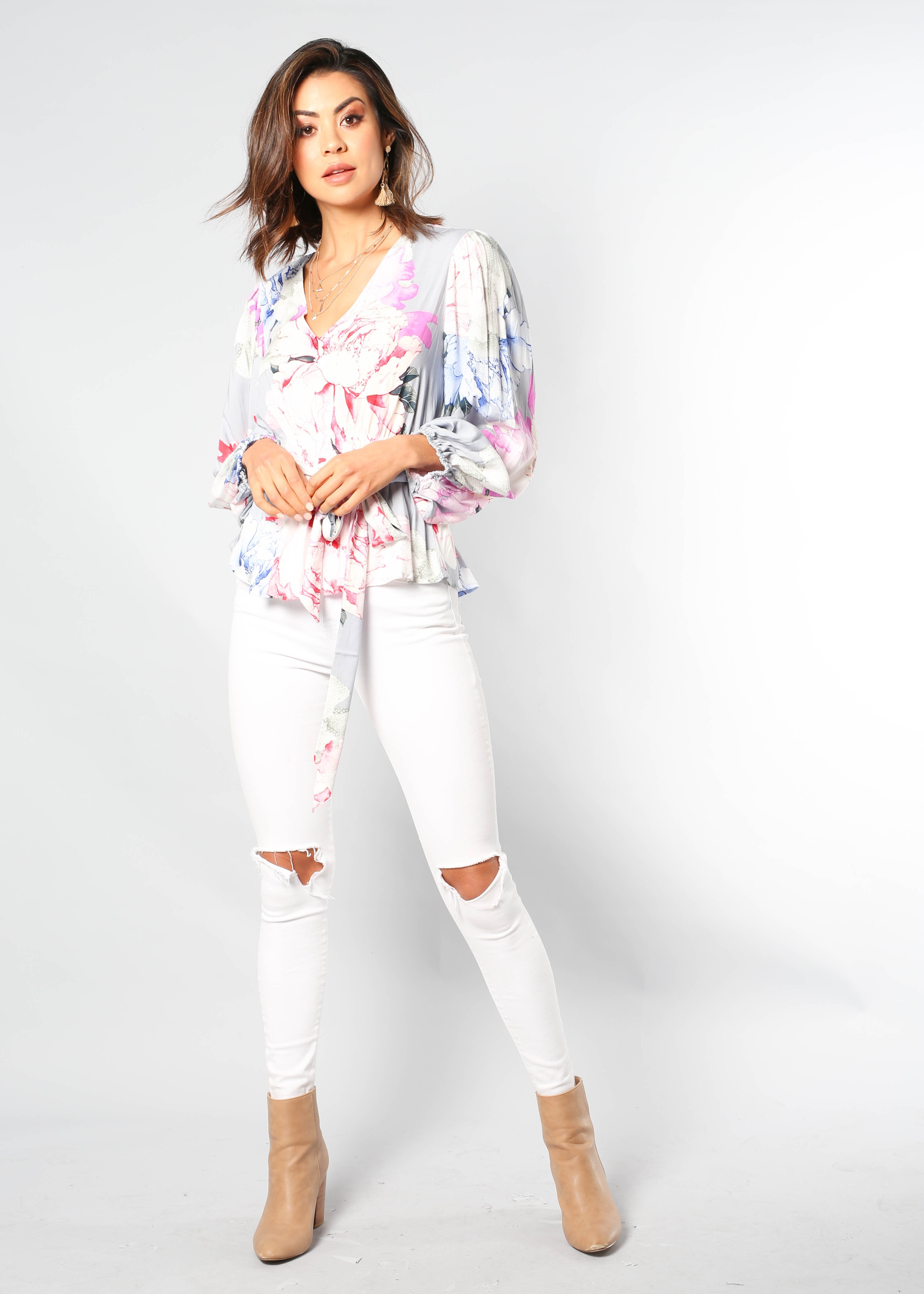 Nina Blouse w/ Tie - Le Fleur