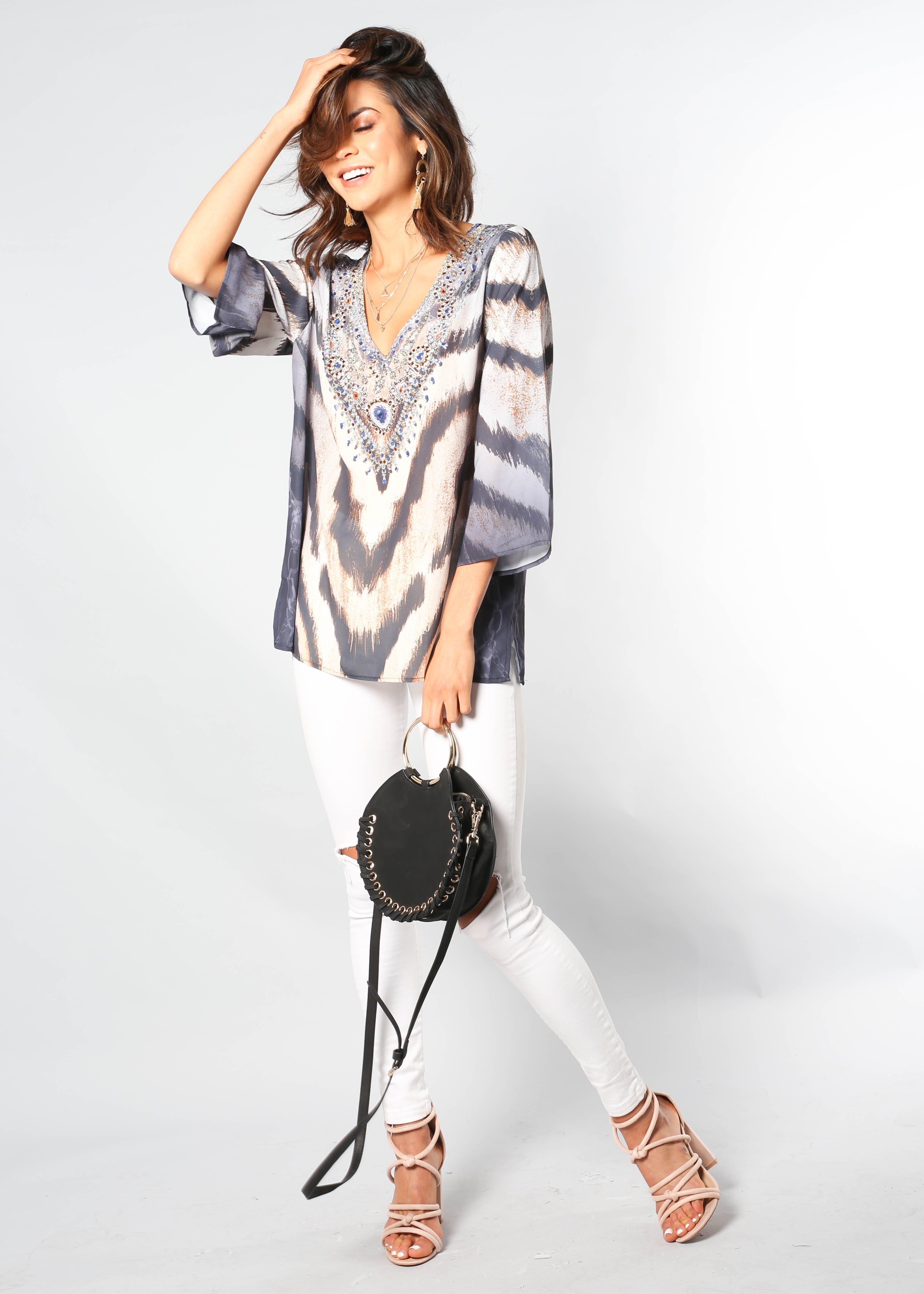 Cressida Embellished Blouse - Sahara