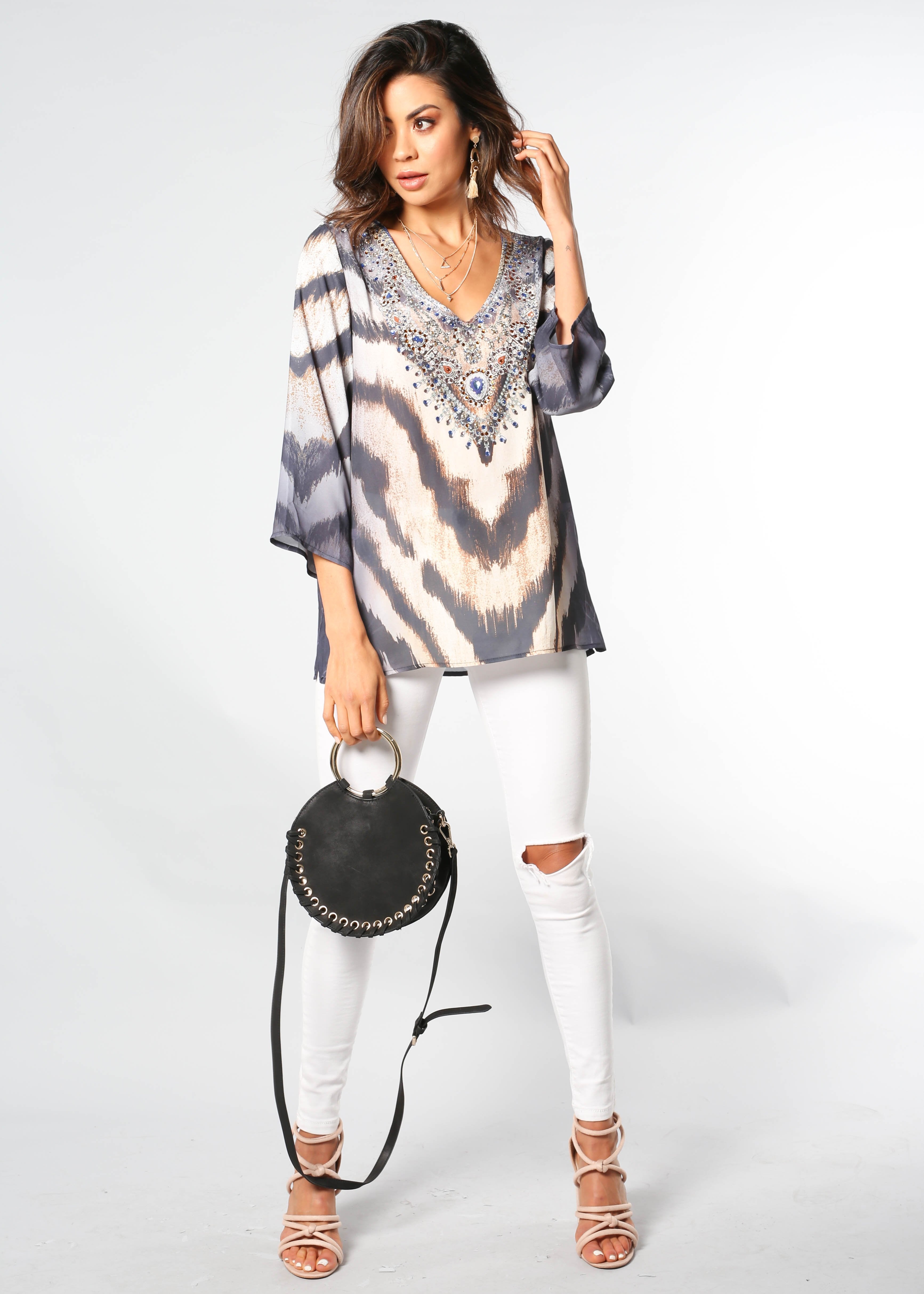 Cressida Embellished Blouse - Sahara