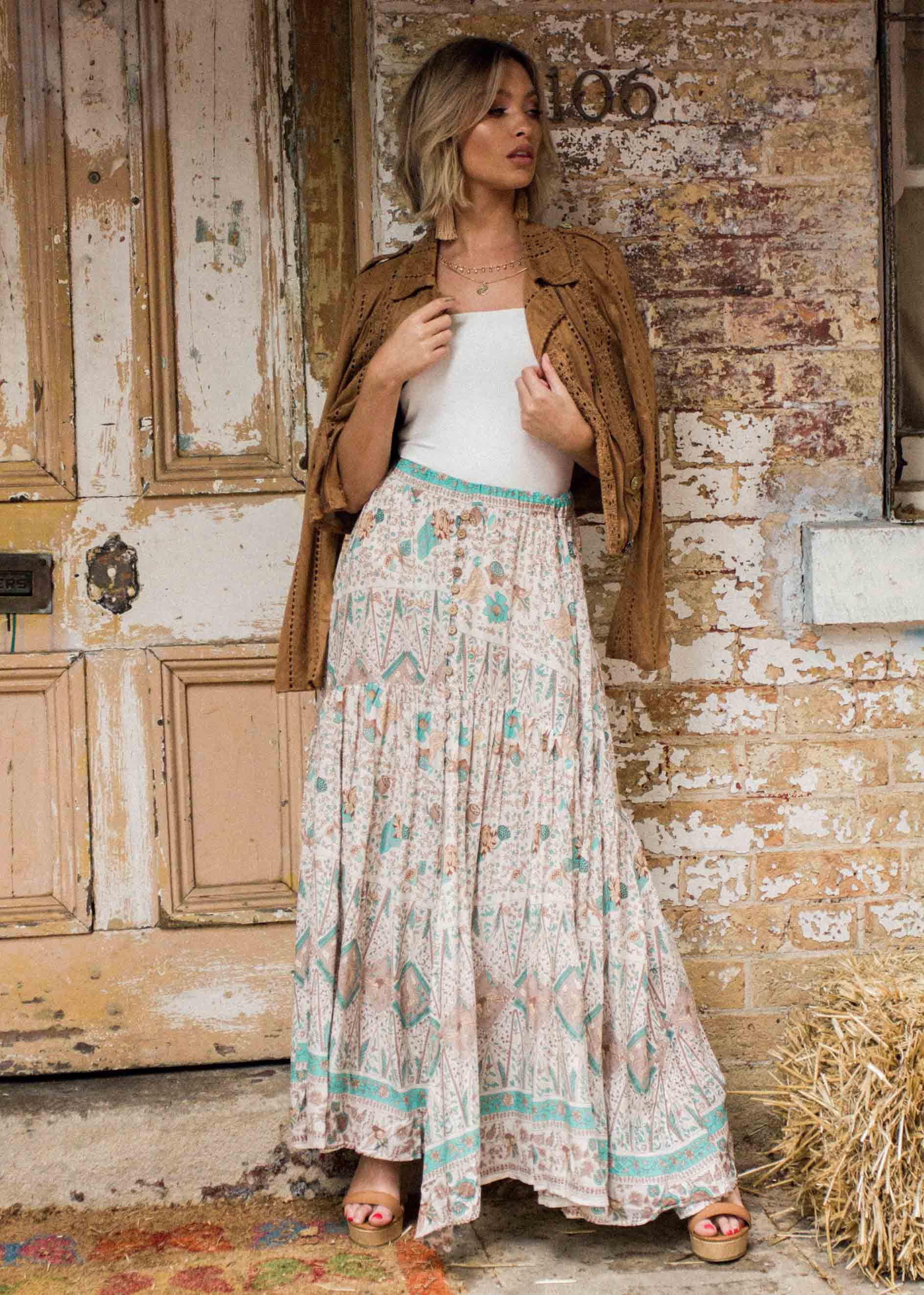 Joan Maxi Skirt - Hummingbird Sage