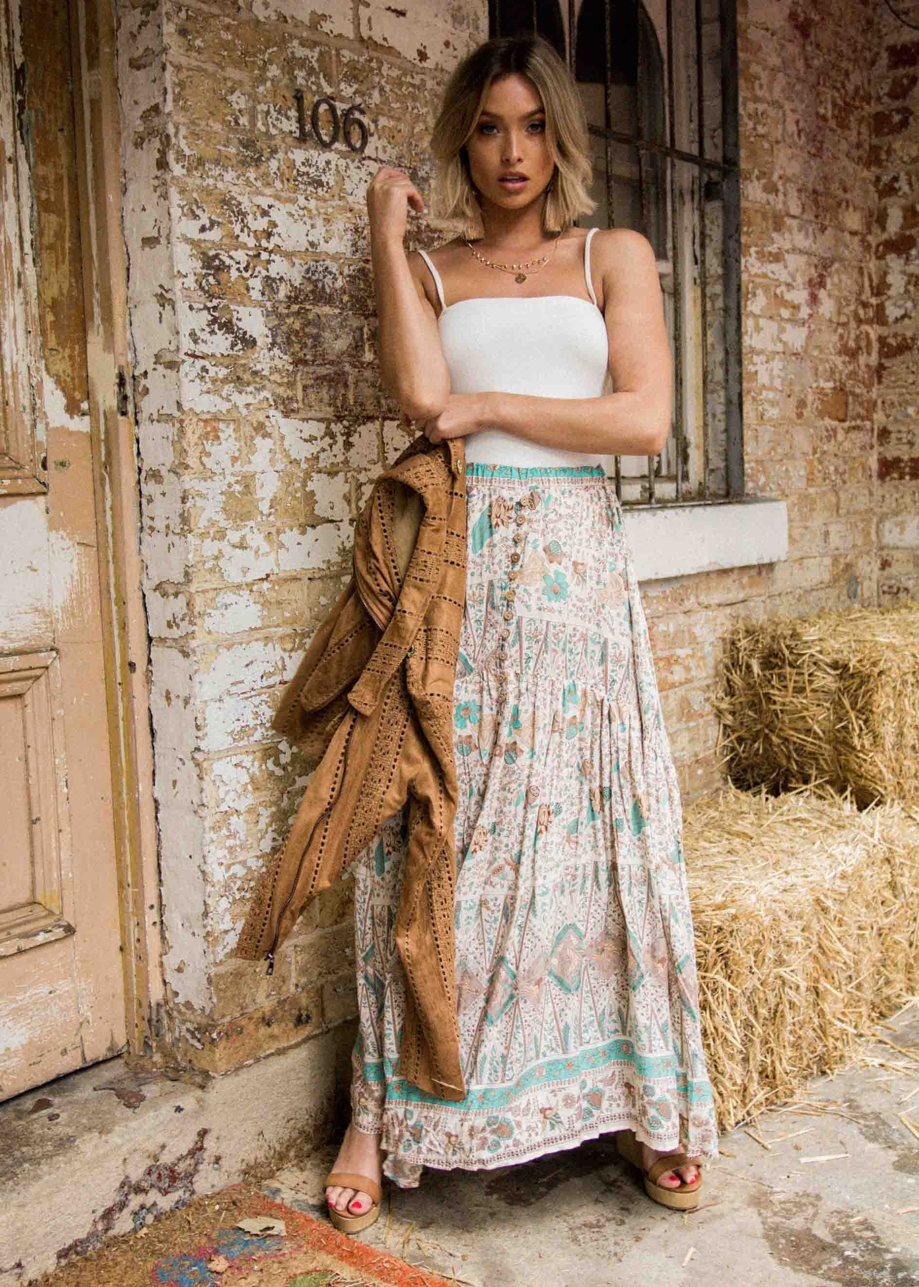 Joan Maxi Skirt - Hummingbird Sage
