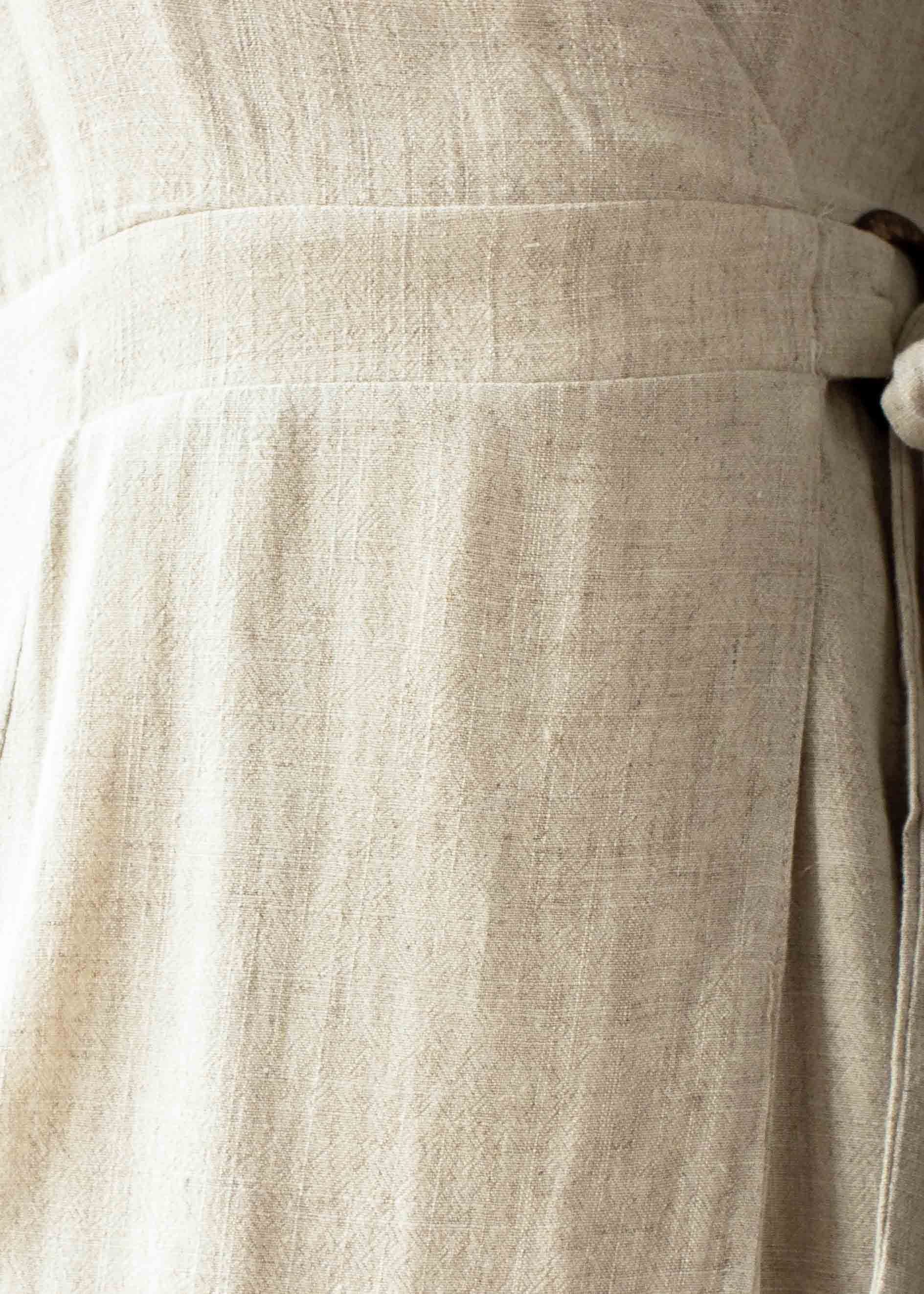 Golden Days Linen Wrap Dress - Natural