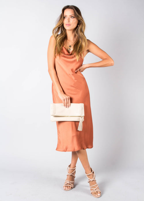 Bespoke Slip Midi Dress - Rust