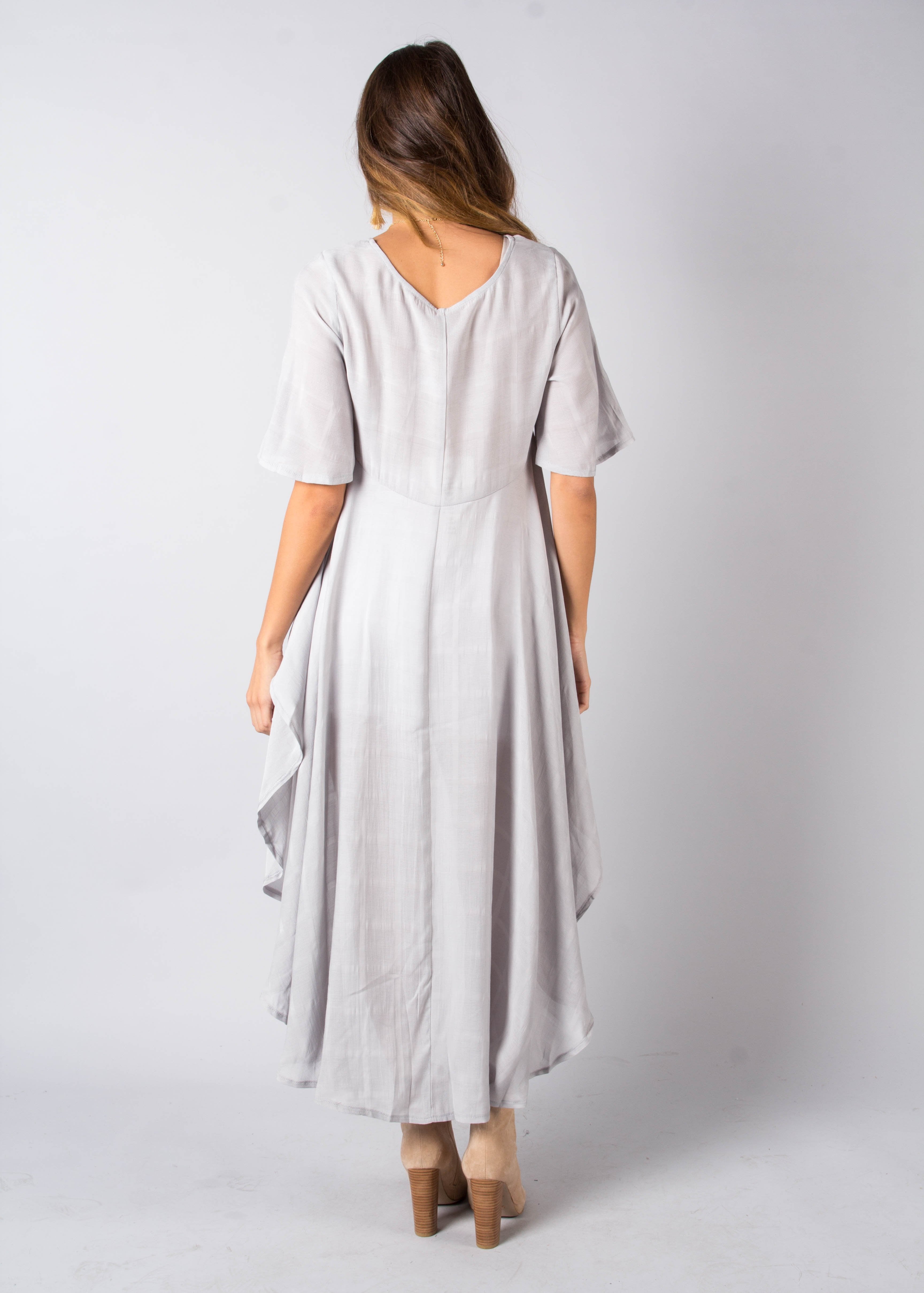 Another Time Hi-Lo Blouse - Grey