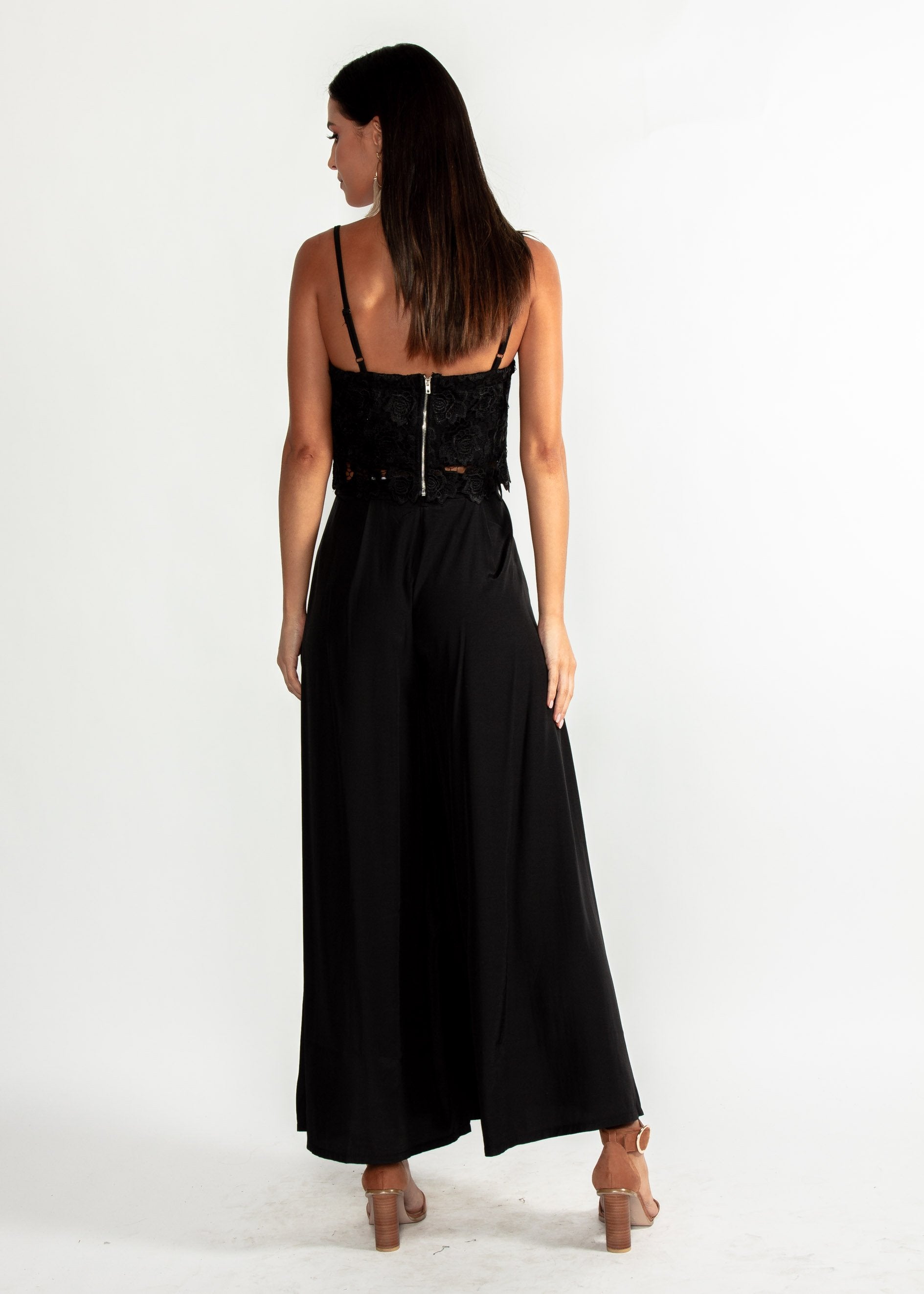 Georgiana Crochet Crop - Black