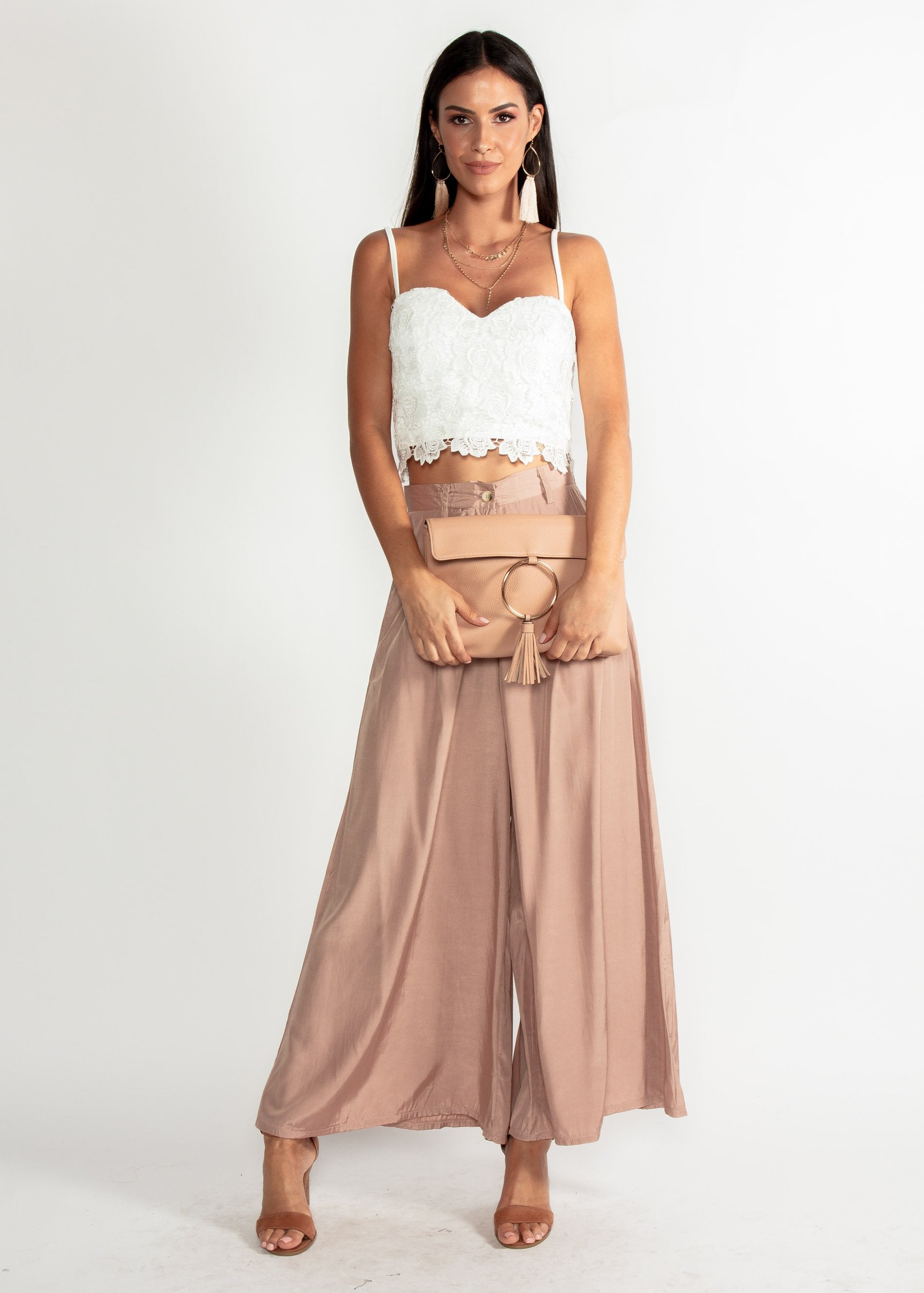 Georgiana Crochet Crop - White