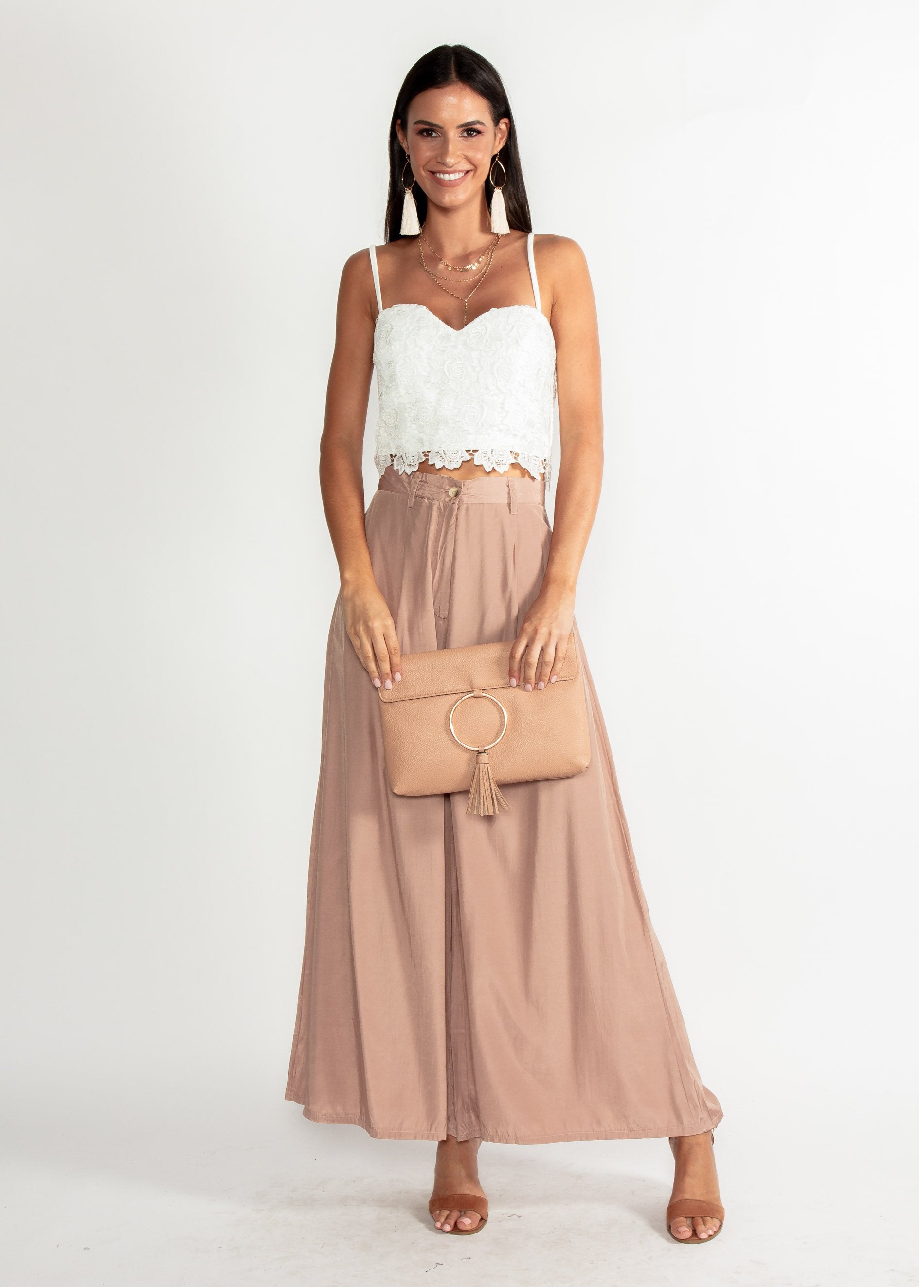 Georgiana Crochet Crop - White