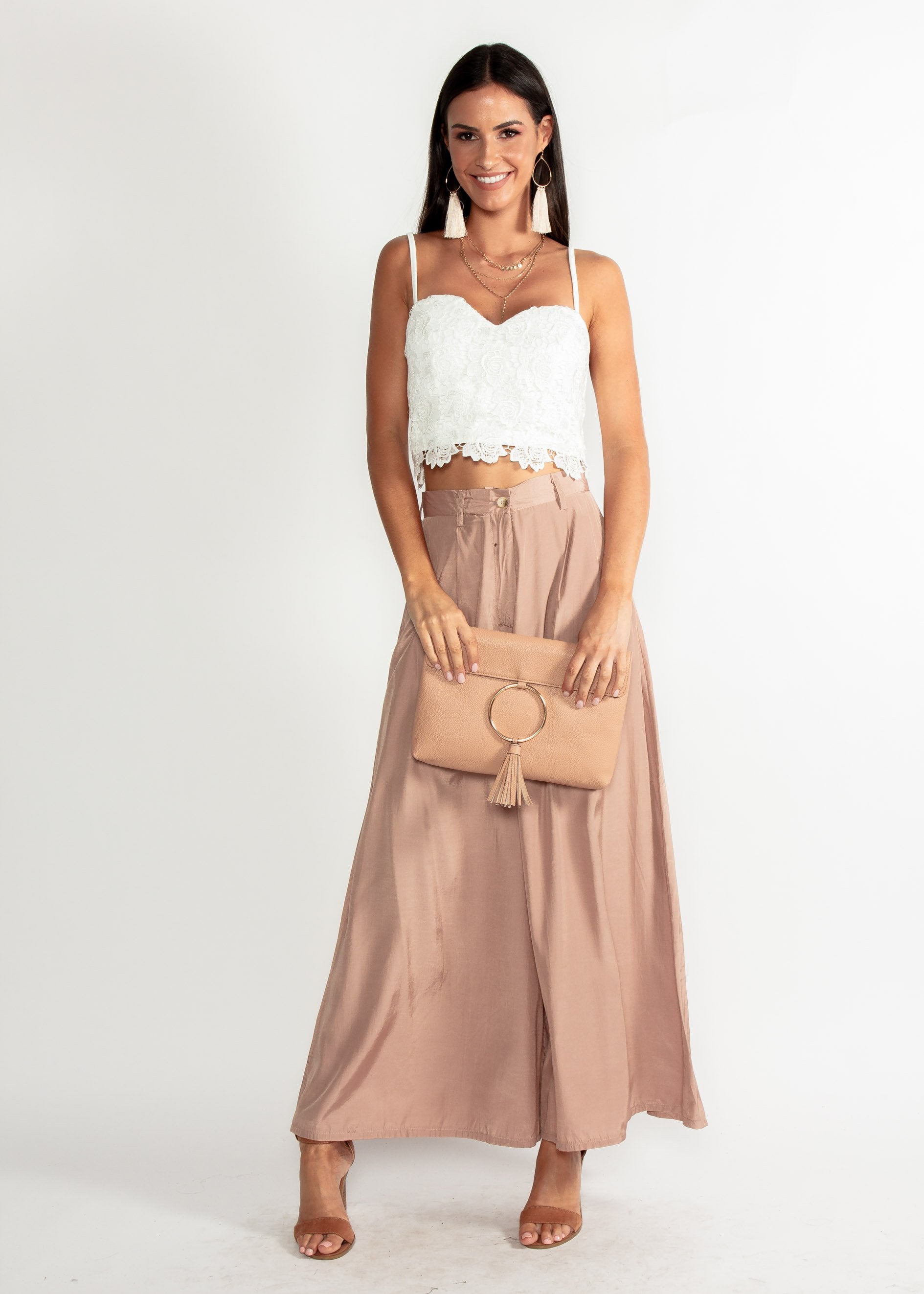 Georgiana Crochet Crop - White