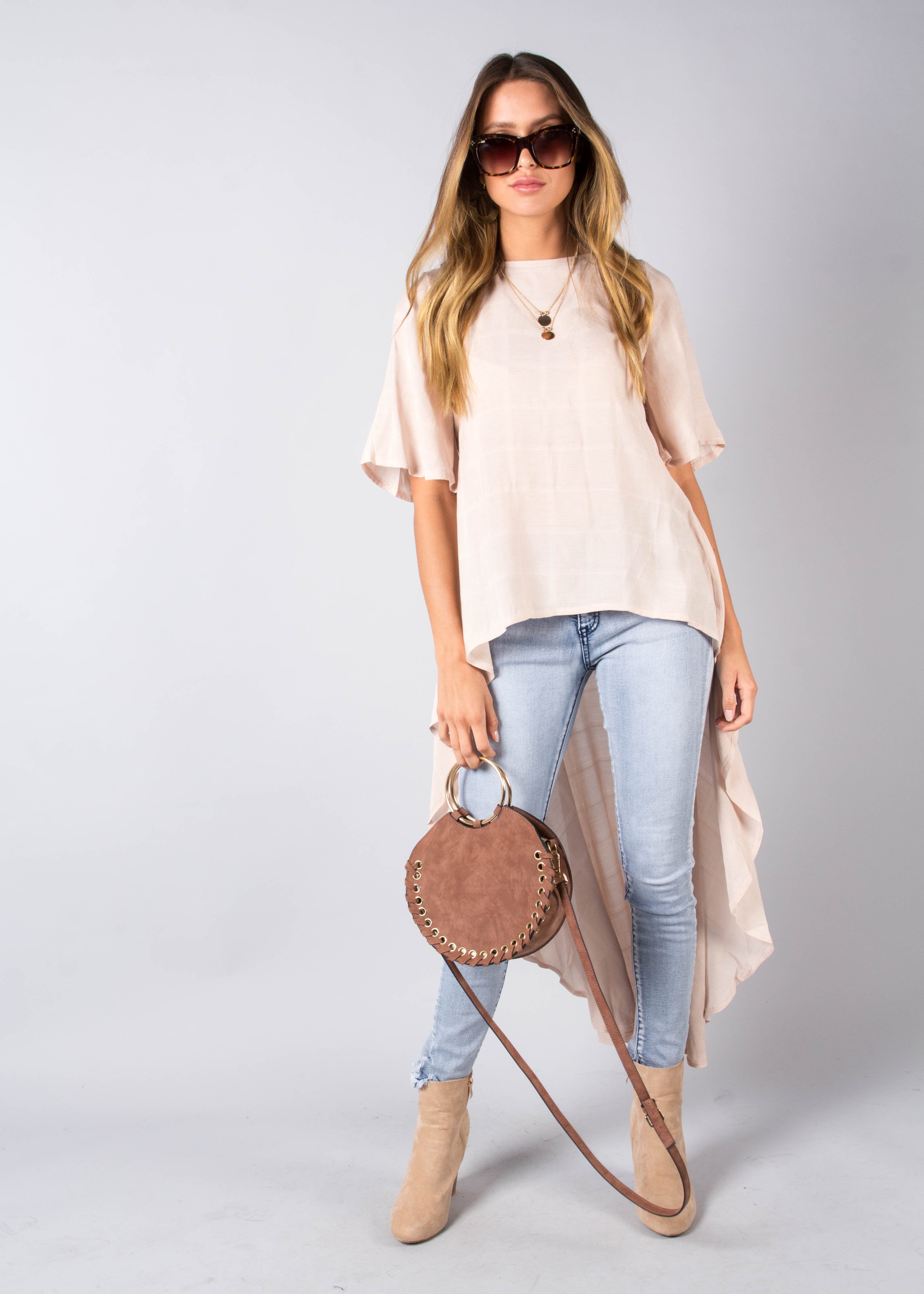 Another Time Hi-Lo Blouse - Blush
