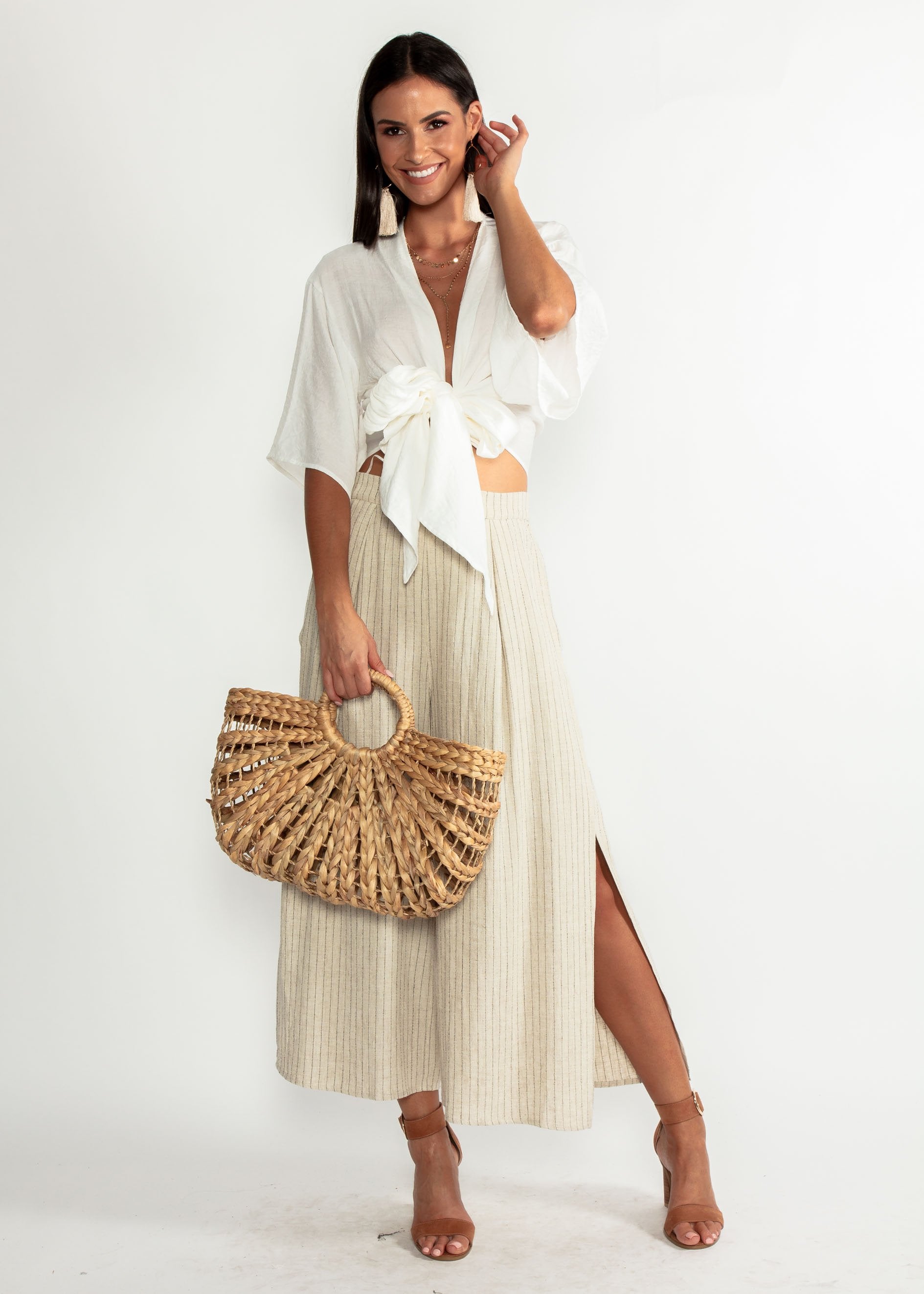 Second Nature Linen Culottes - Natural