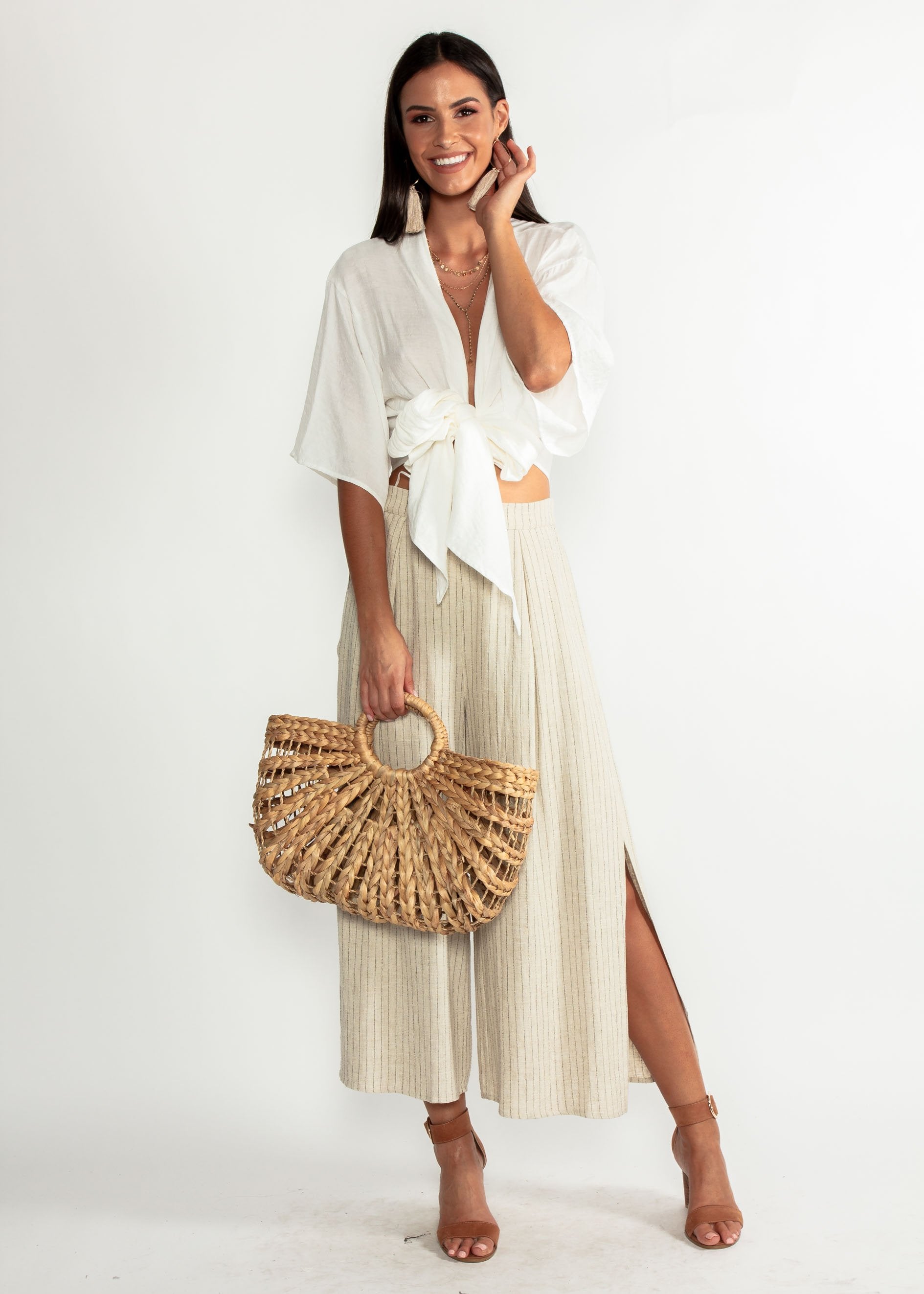 Second Nature Linen Culottes - Natural