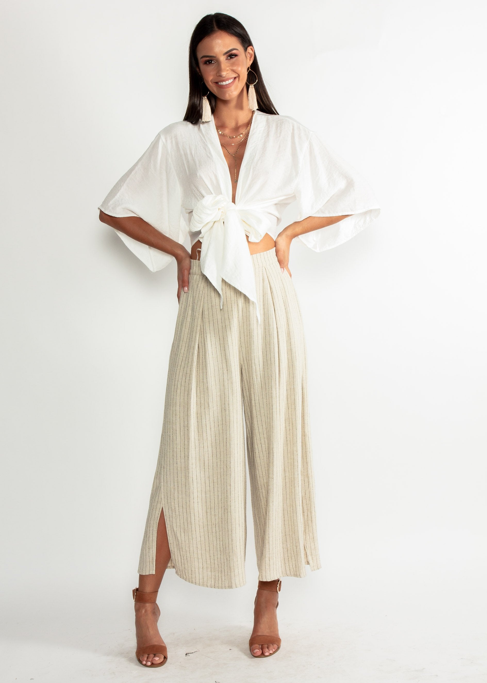 Second Nature Linen Culottes - Natural