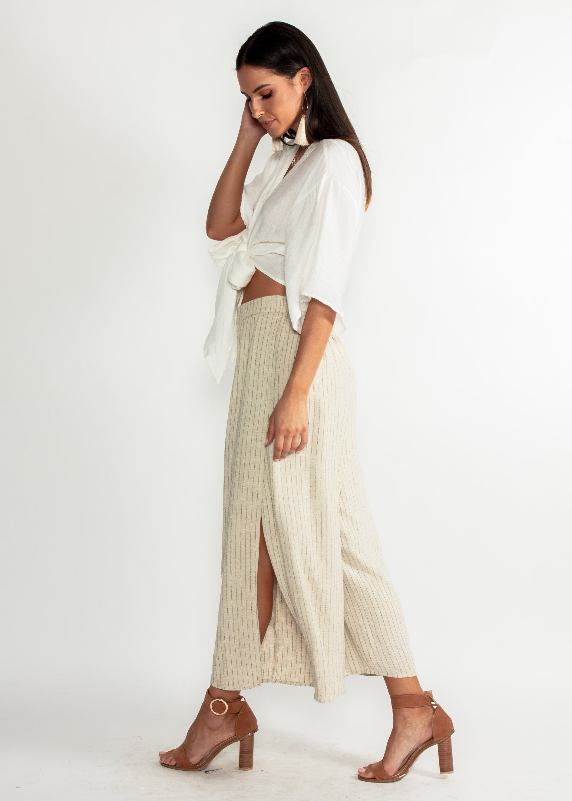 Second Nature Linen Culottes - Natural