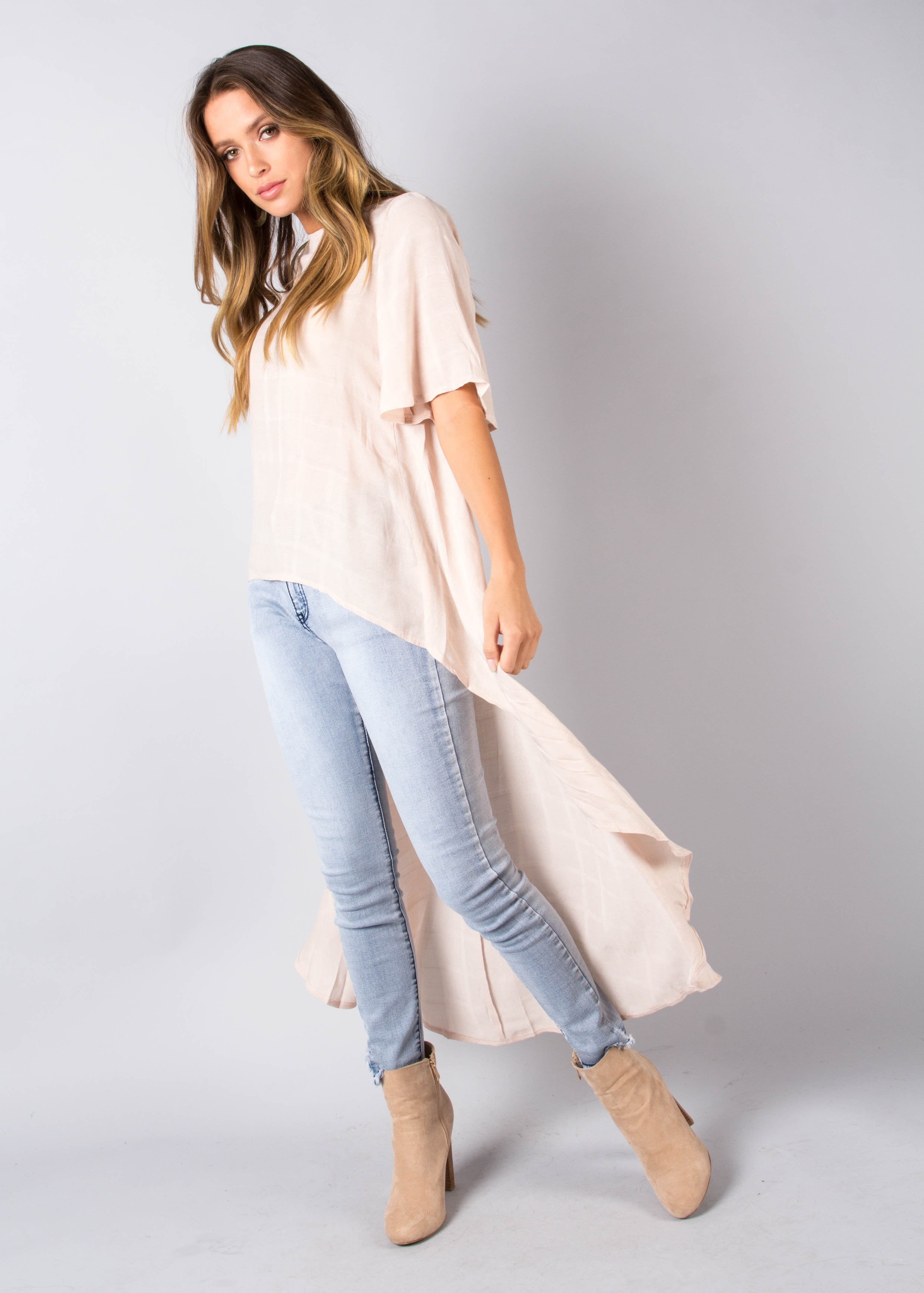 Another Time Hi-Lo Blouse - Blush