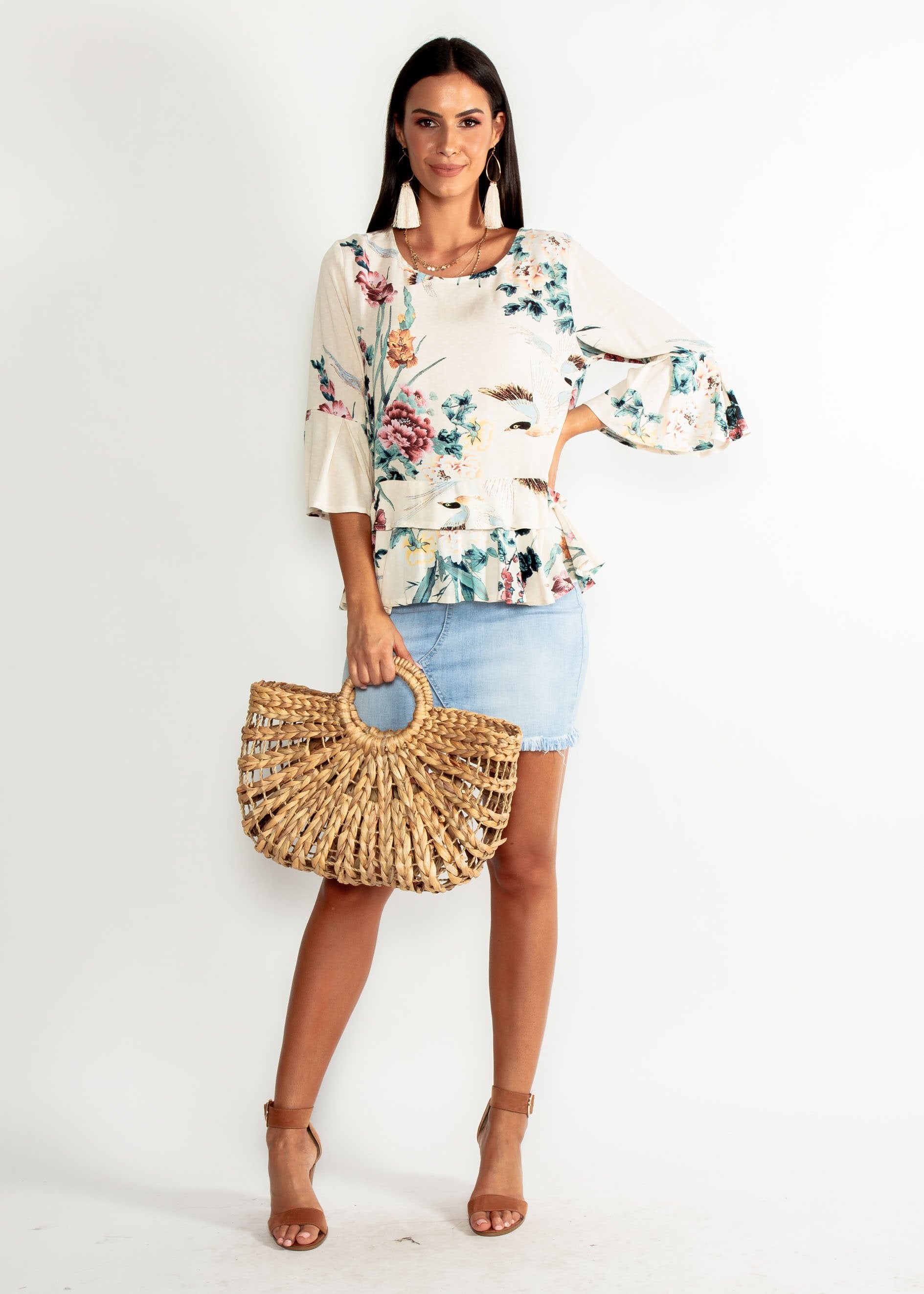 Little Do You Know Blouse - Peony