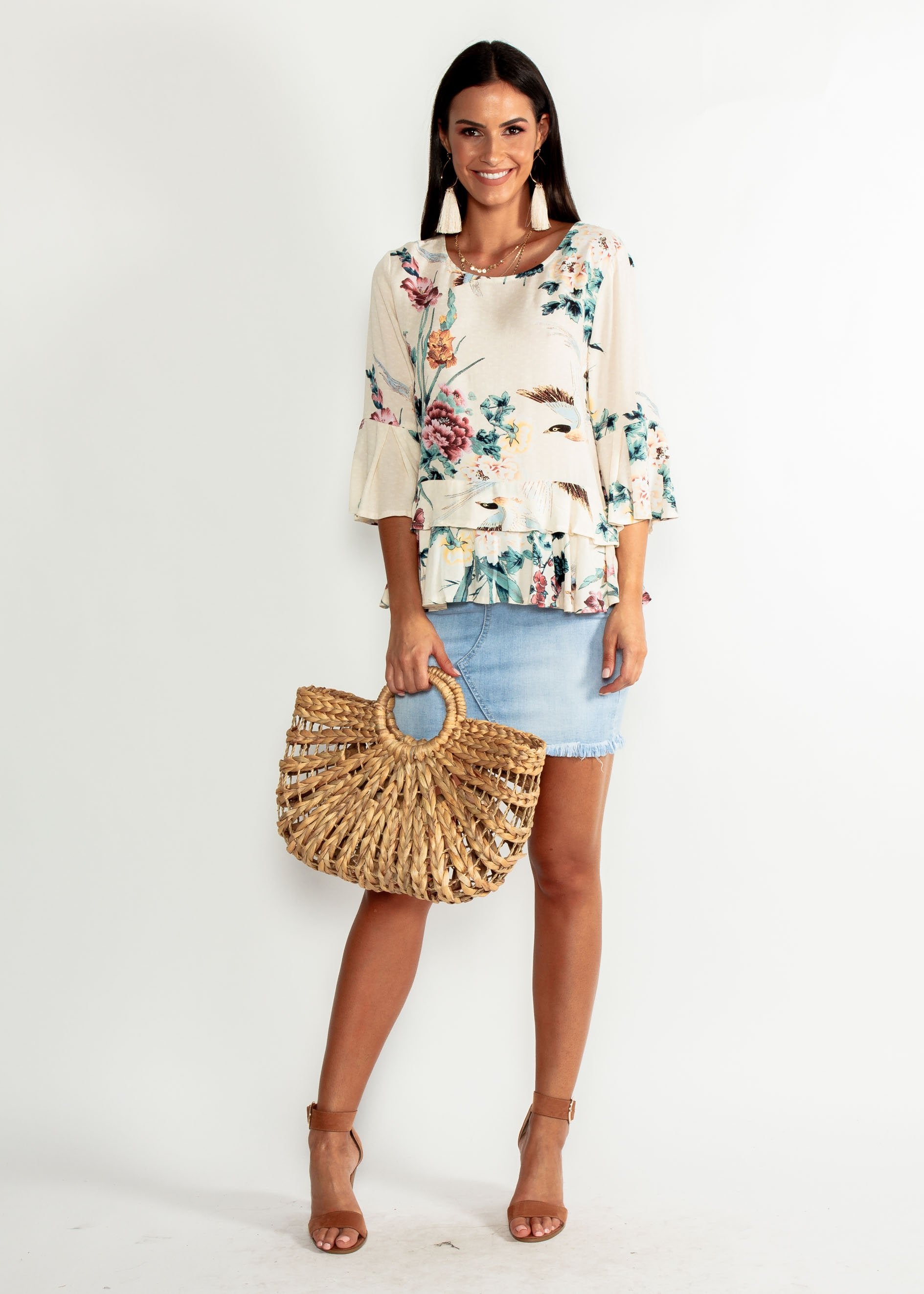 Little Do You Know Blouse - Peony