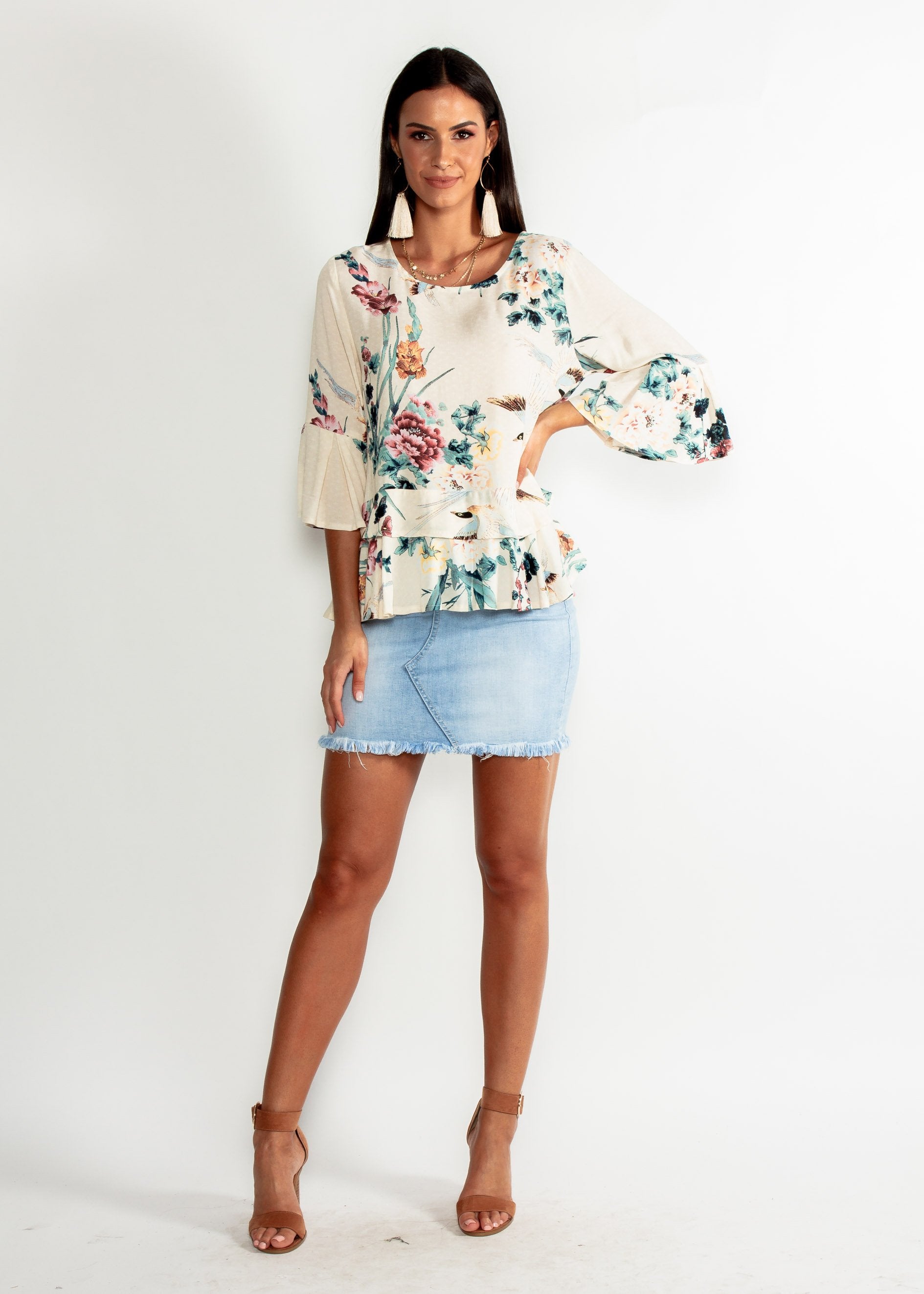 Little Do You Know Blouse - Peony