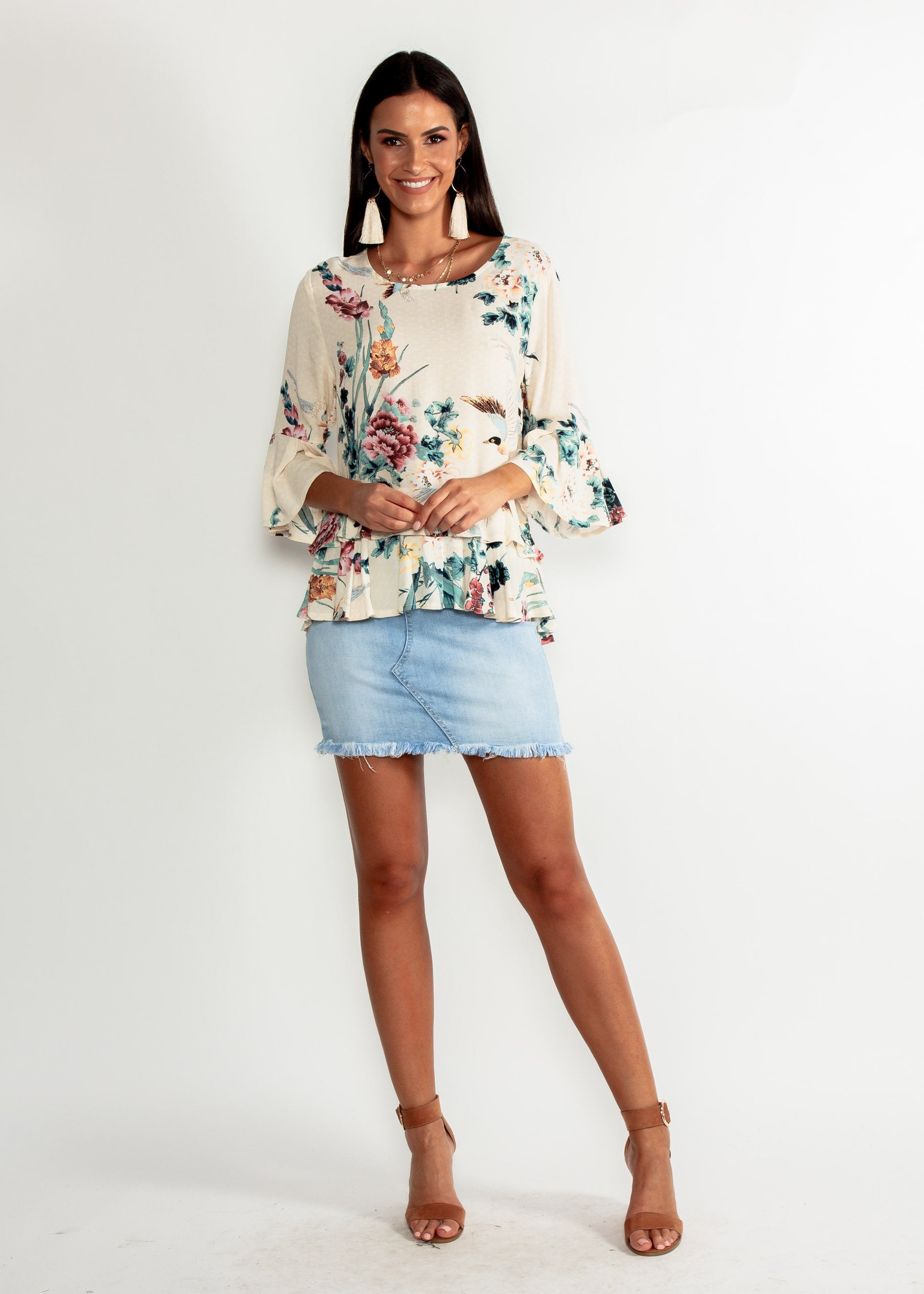 Little Do You Know Blouse - Peony