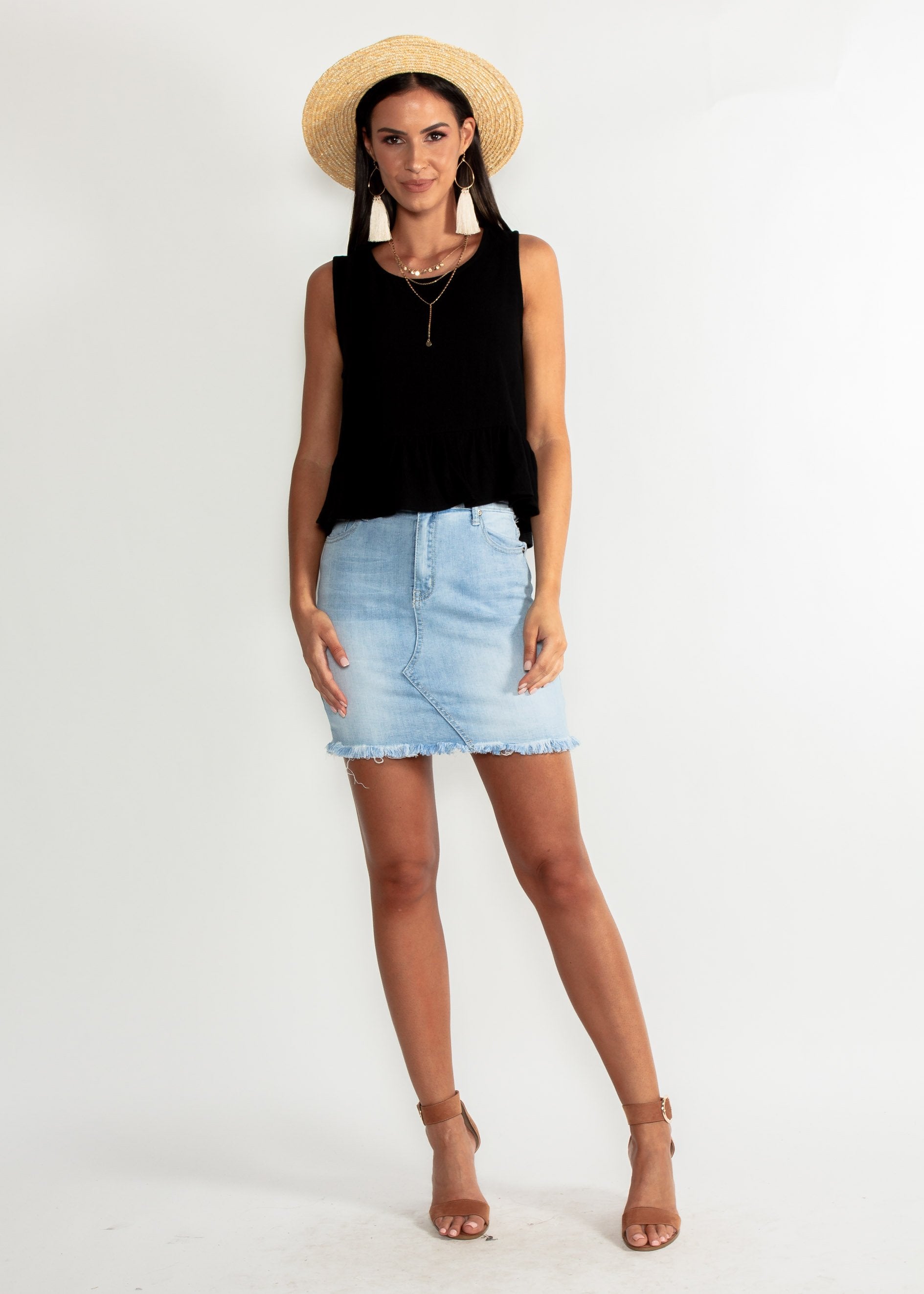 Come Find Me Linen Sleeveless Top - Black