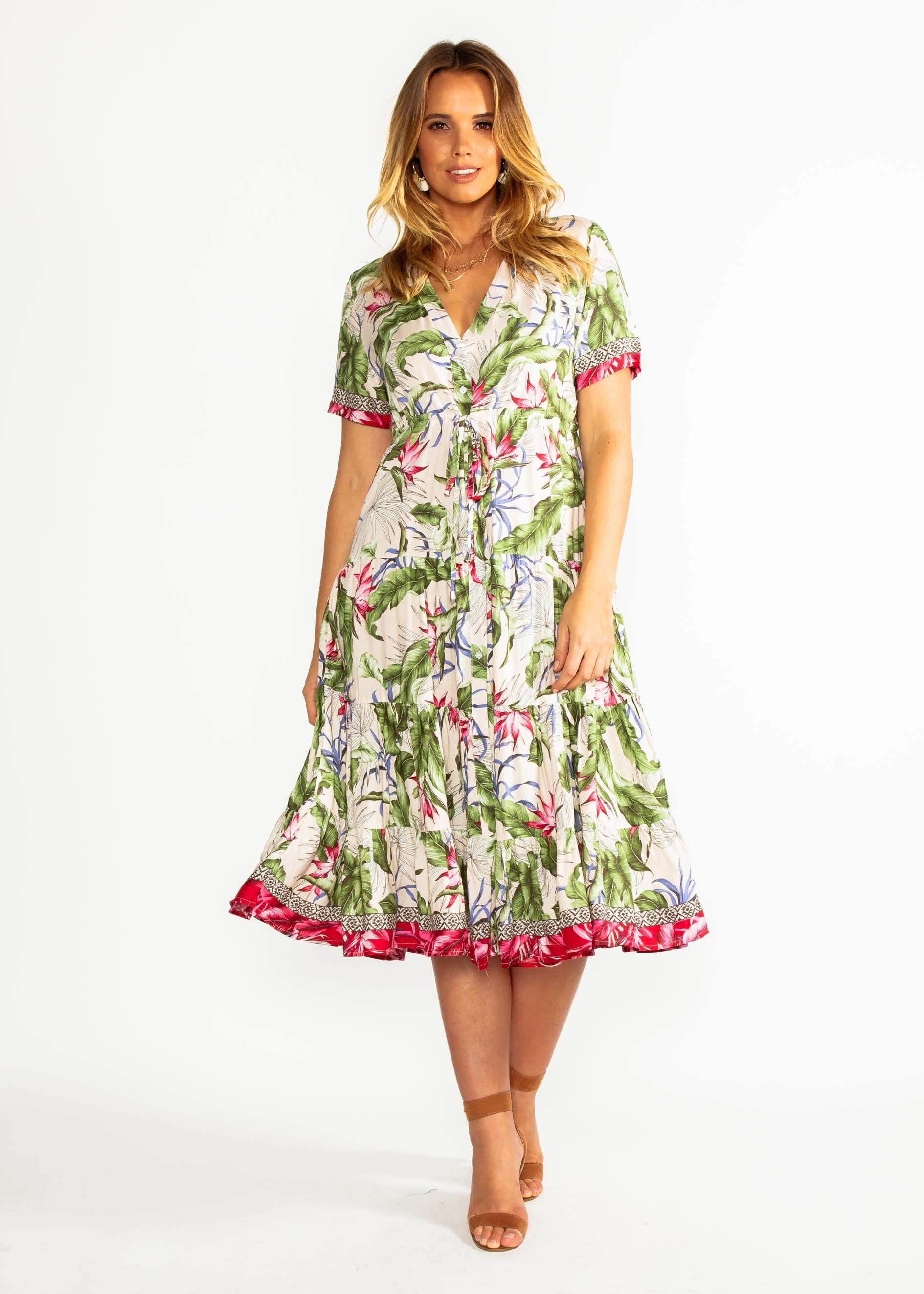 Malia Midi Dress - Rosa