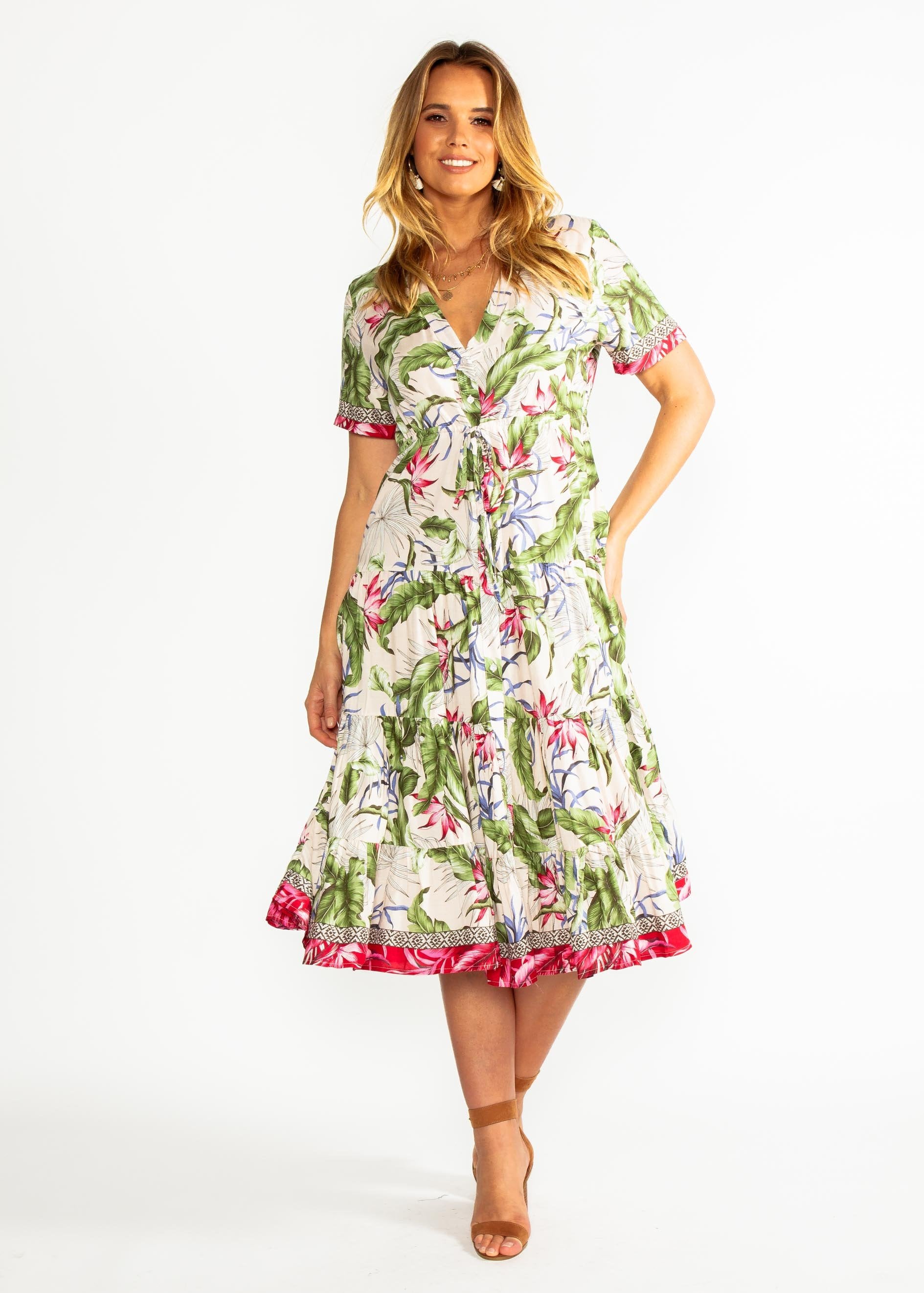 Malia Midi Dress - Rosa