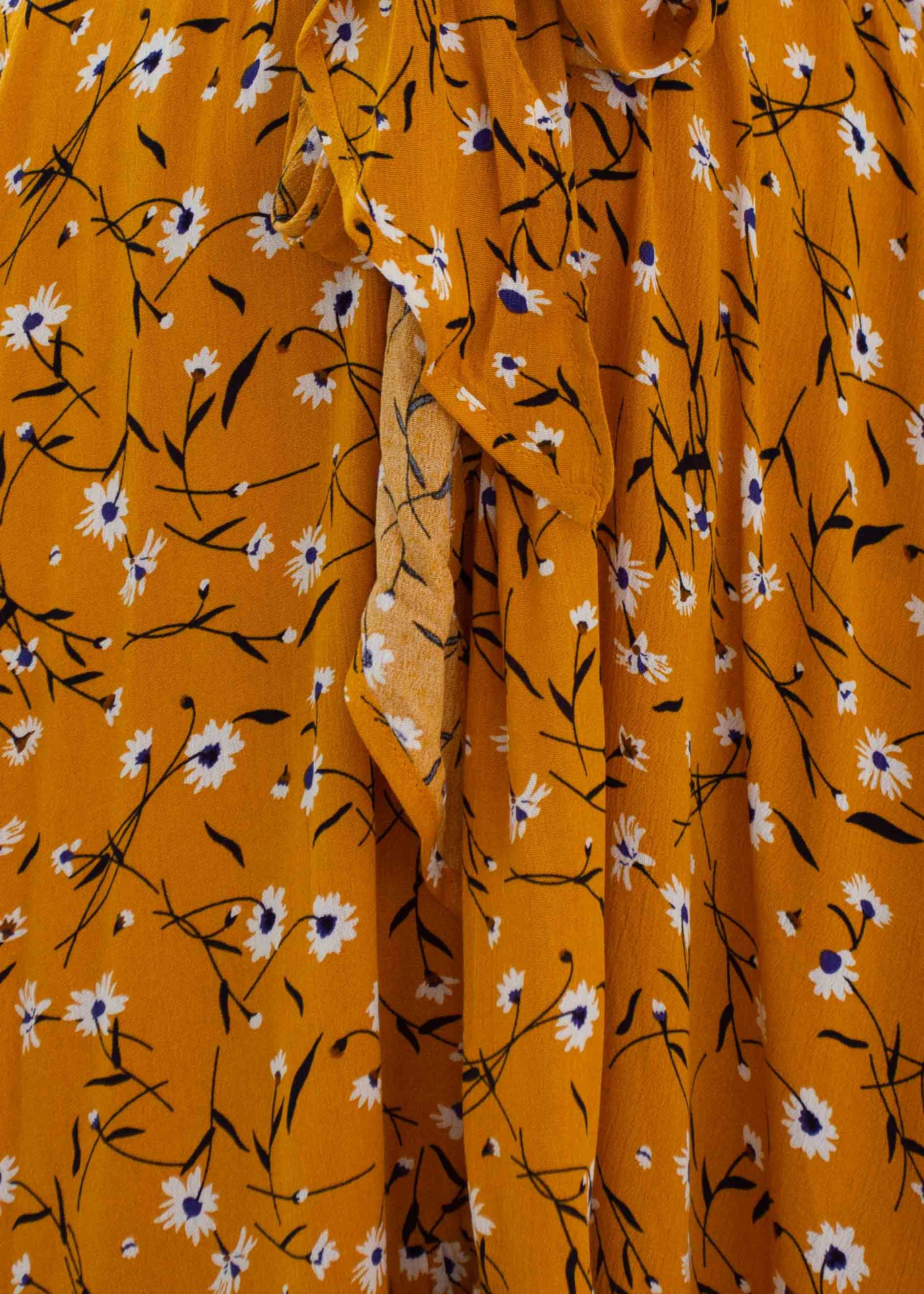 Sandra Hi-Lo Midi Dress - Mustard Floral