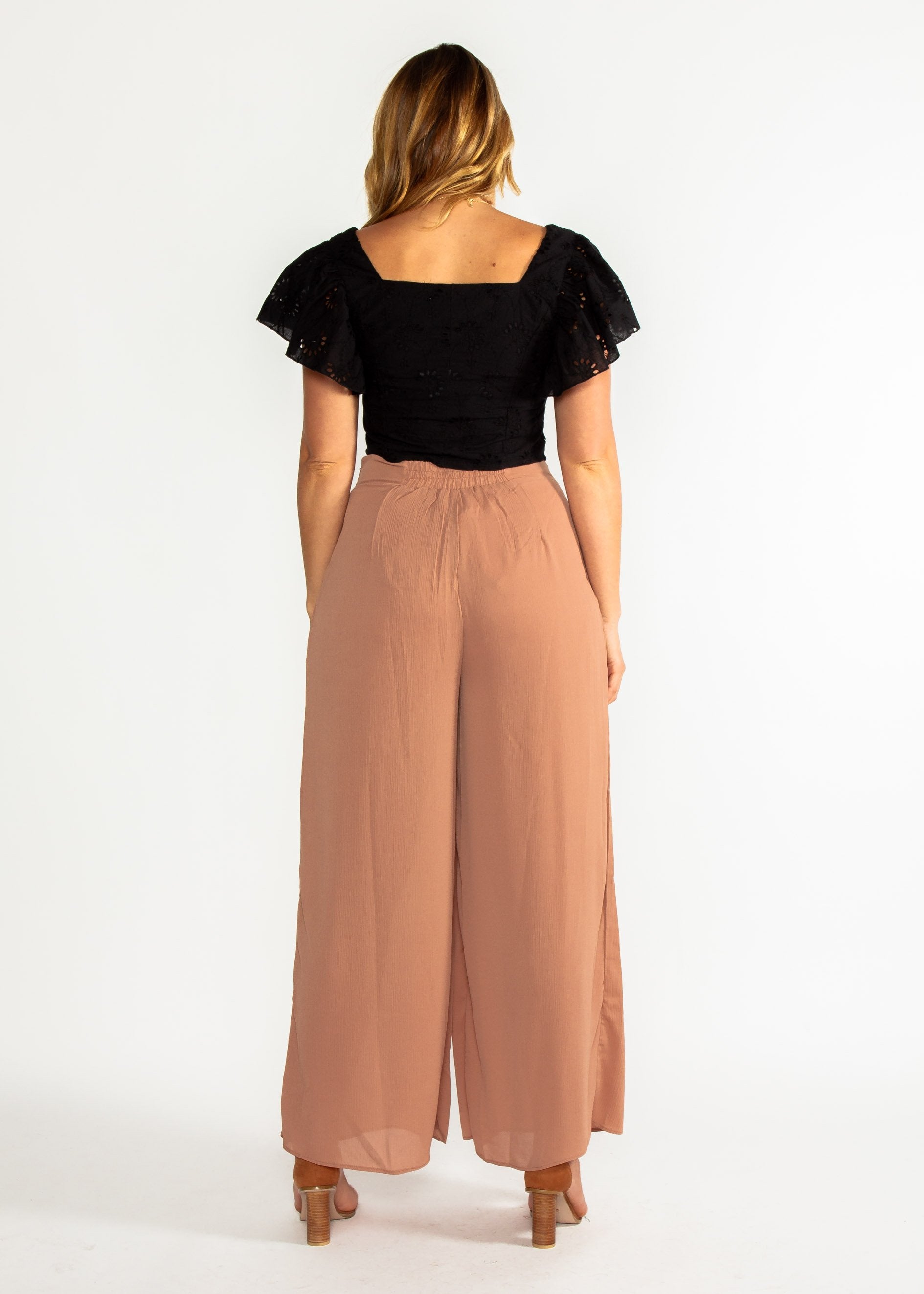 Messina Wide Leg Pants - Coffee