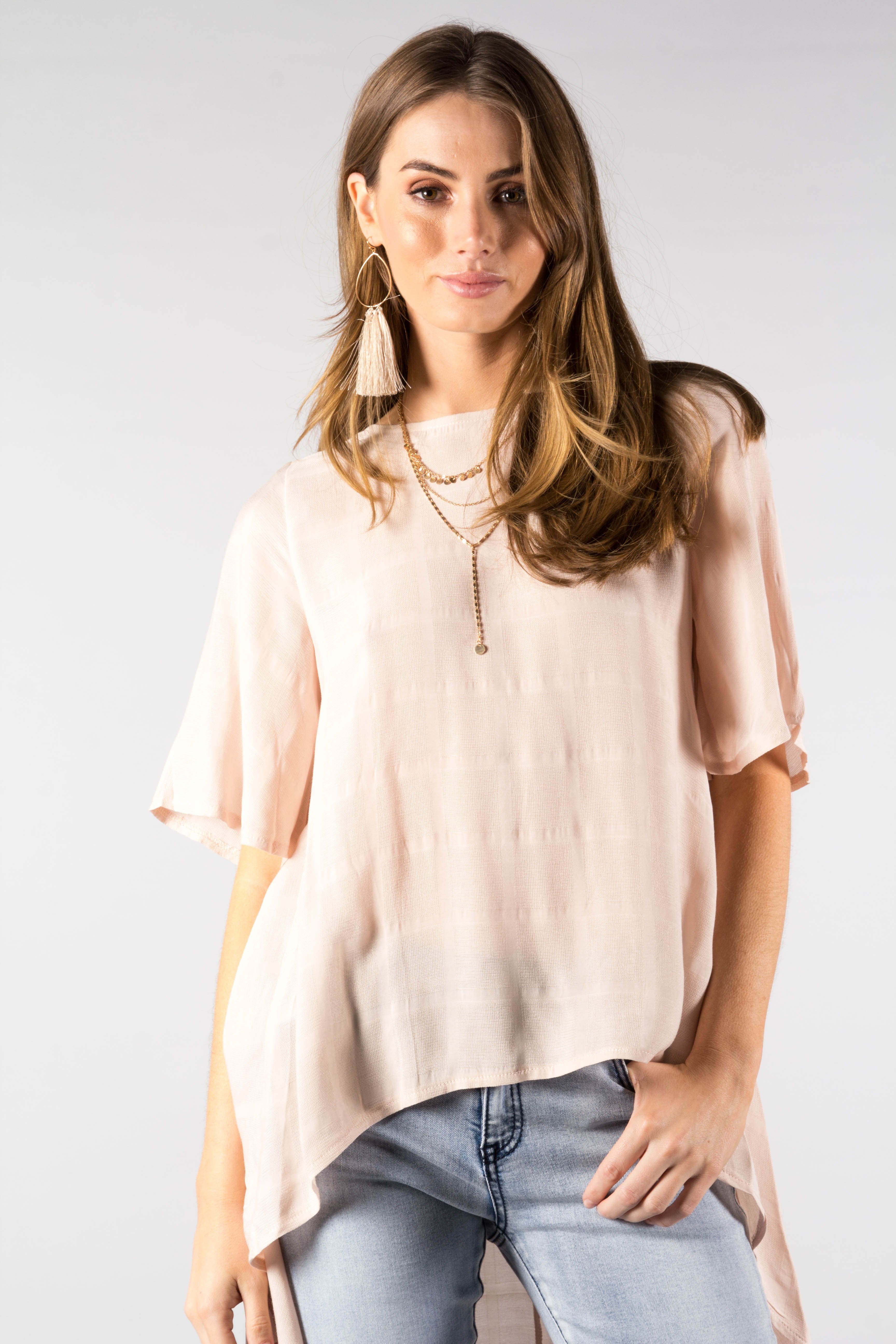 Another Time Hi-Lo Blouse - Blush