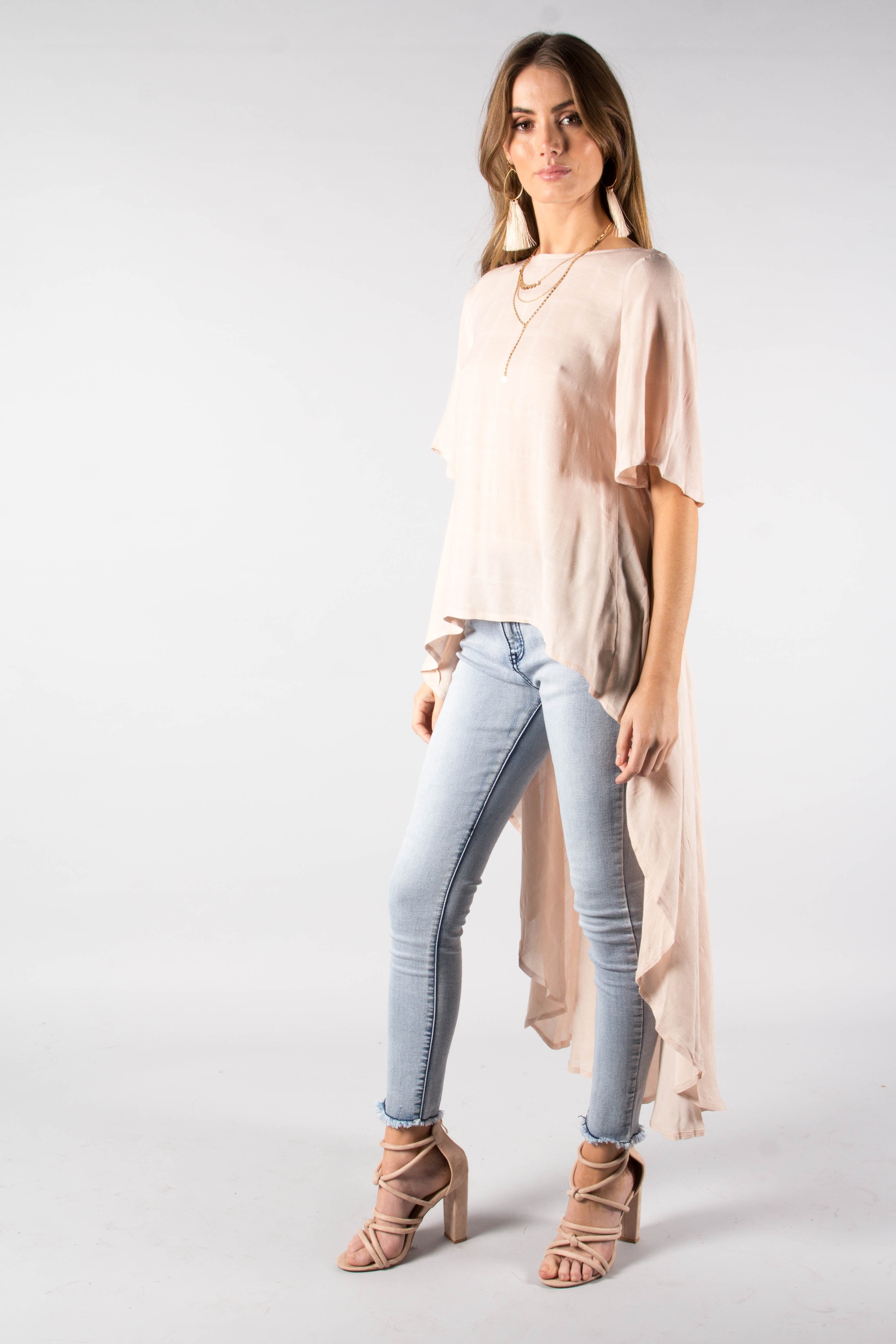 Another Time Hi-Lo Blouse - Blush