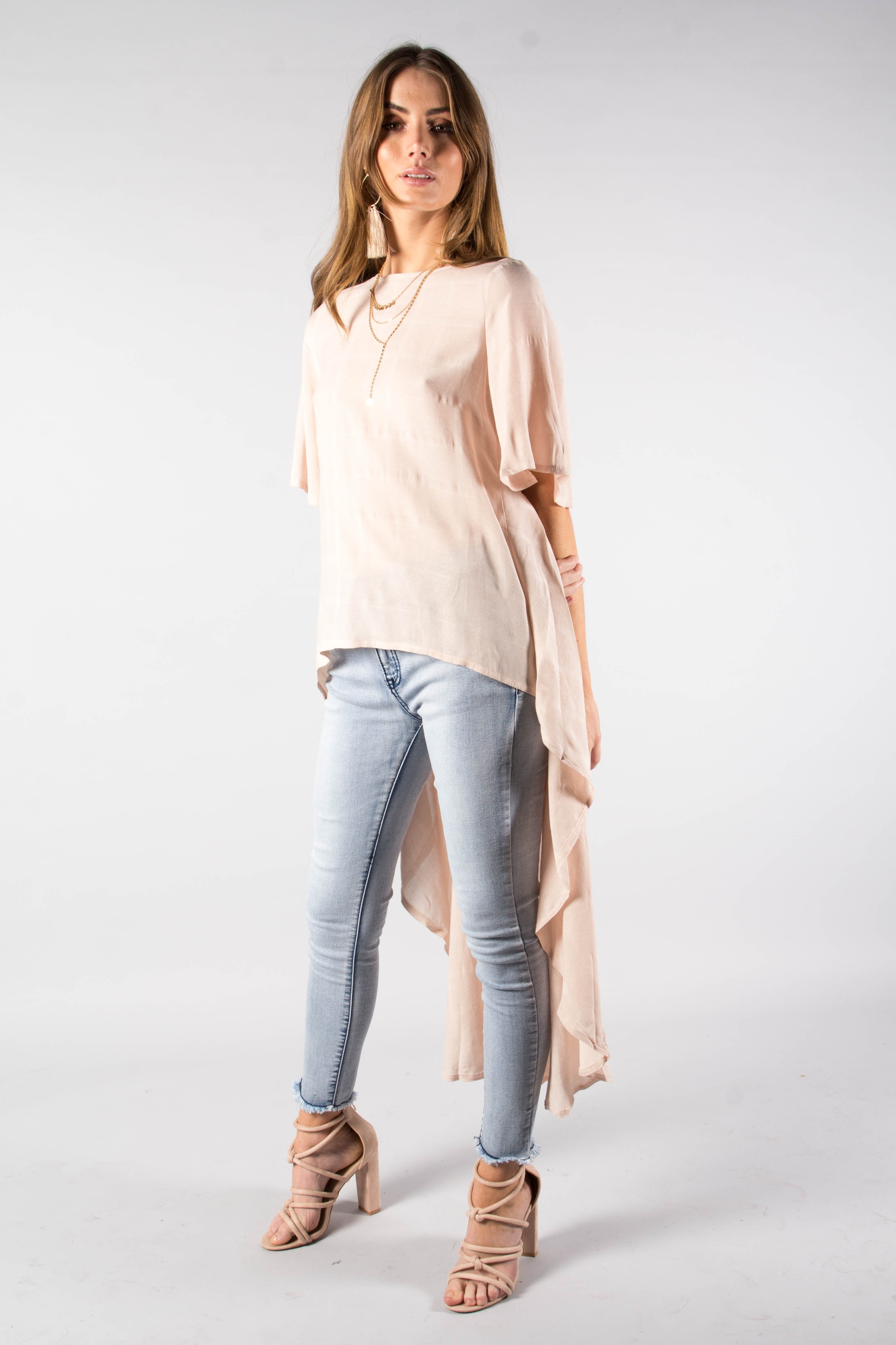 Another Time Hi-Lo Blouse - Blush