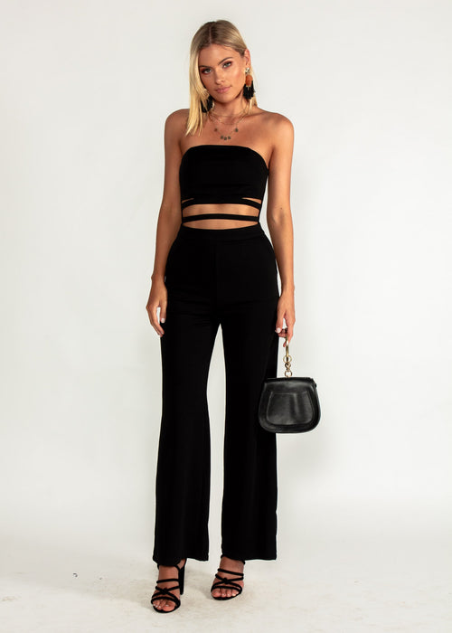 Gisele Strapless Pantsuit - Black