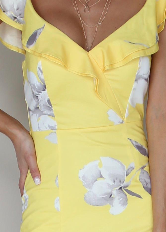 Flower Market Midi Dress - Golden