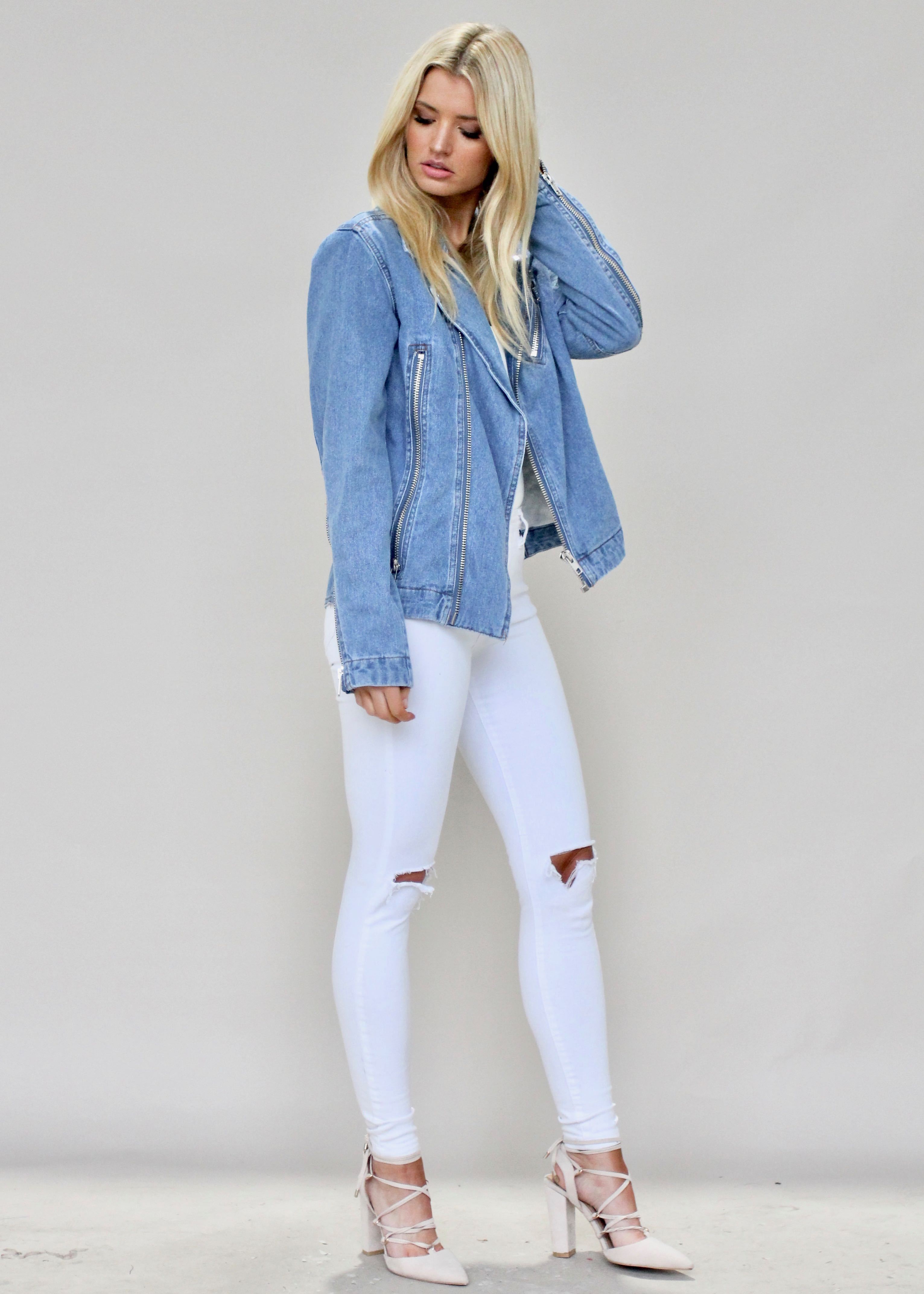 Keep It Cool Denim Jacket - Mid Blue