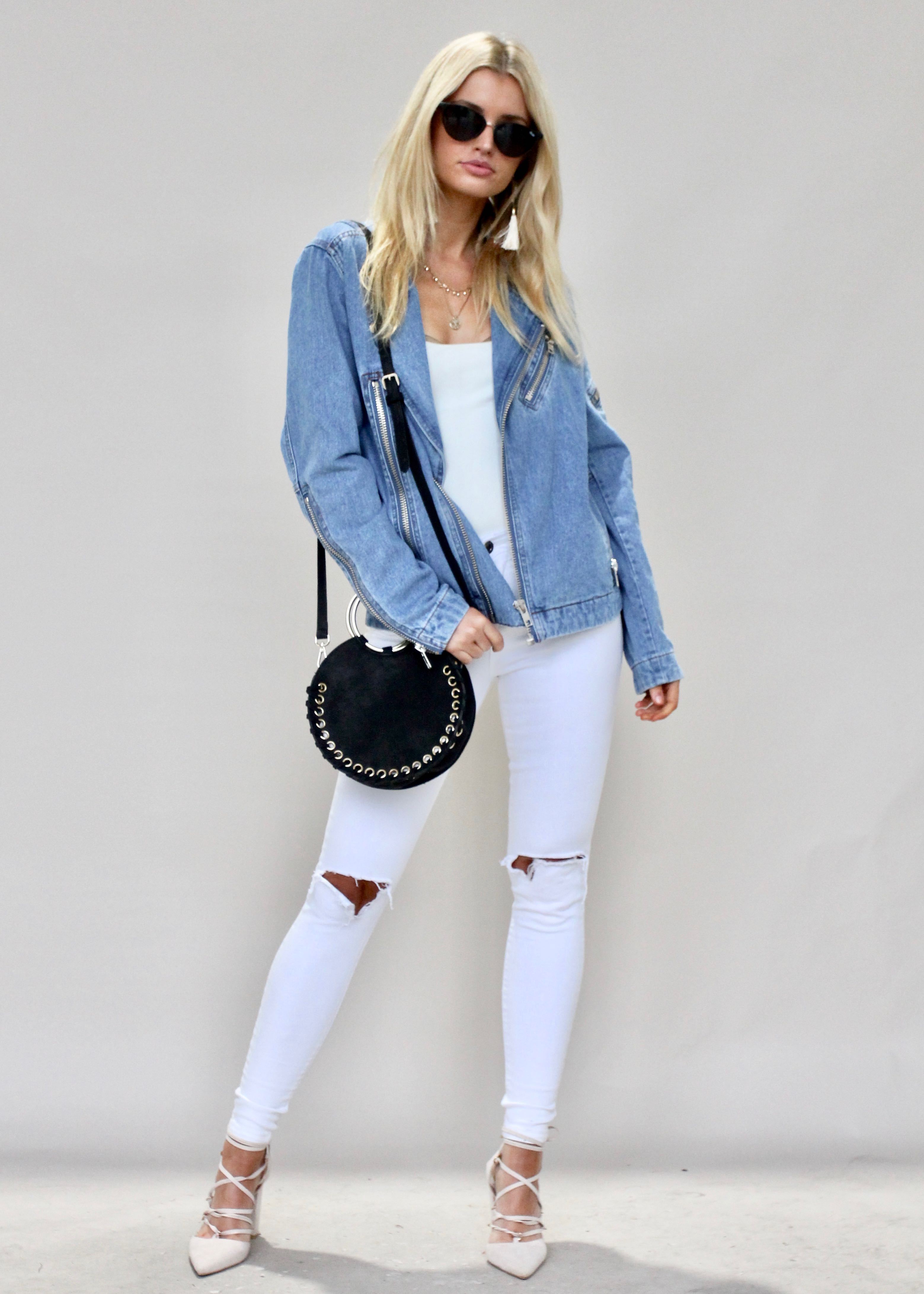 Keep It Cool Denim Jacket - Mid Blue