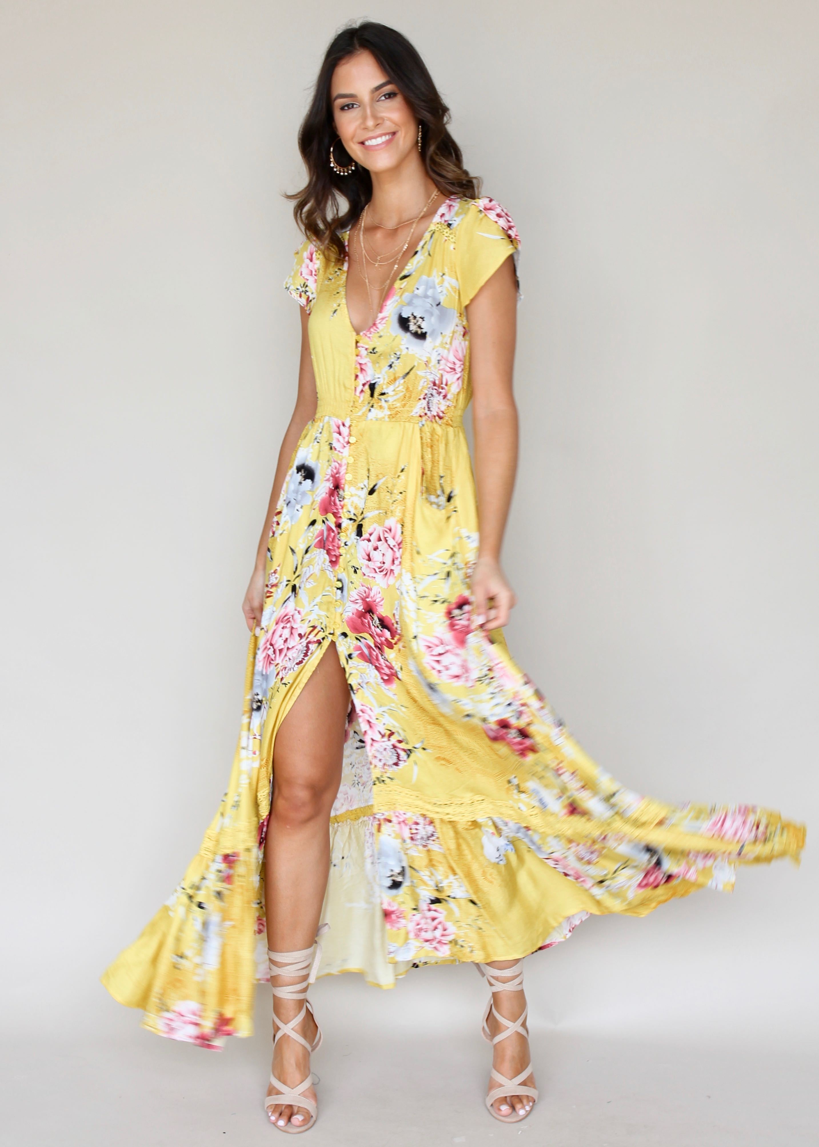 Carmen Maxi Dress - Summer Sunshine