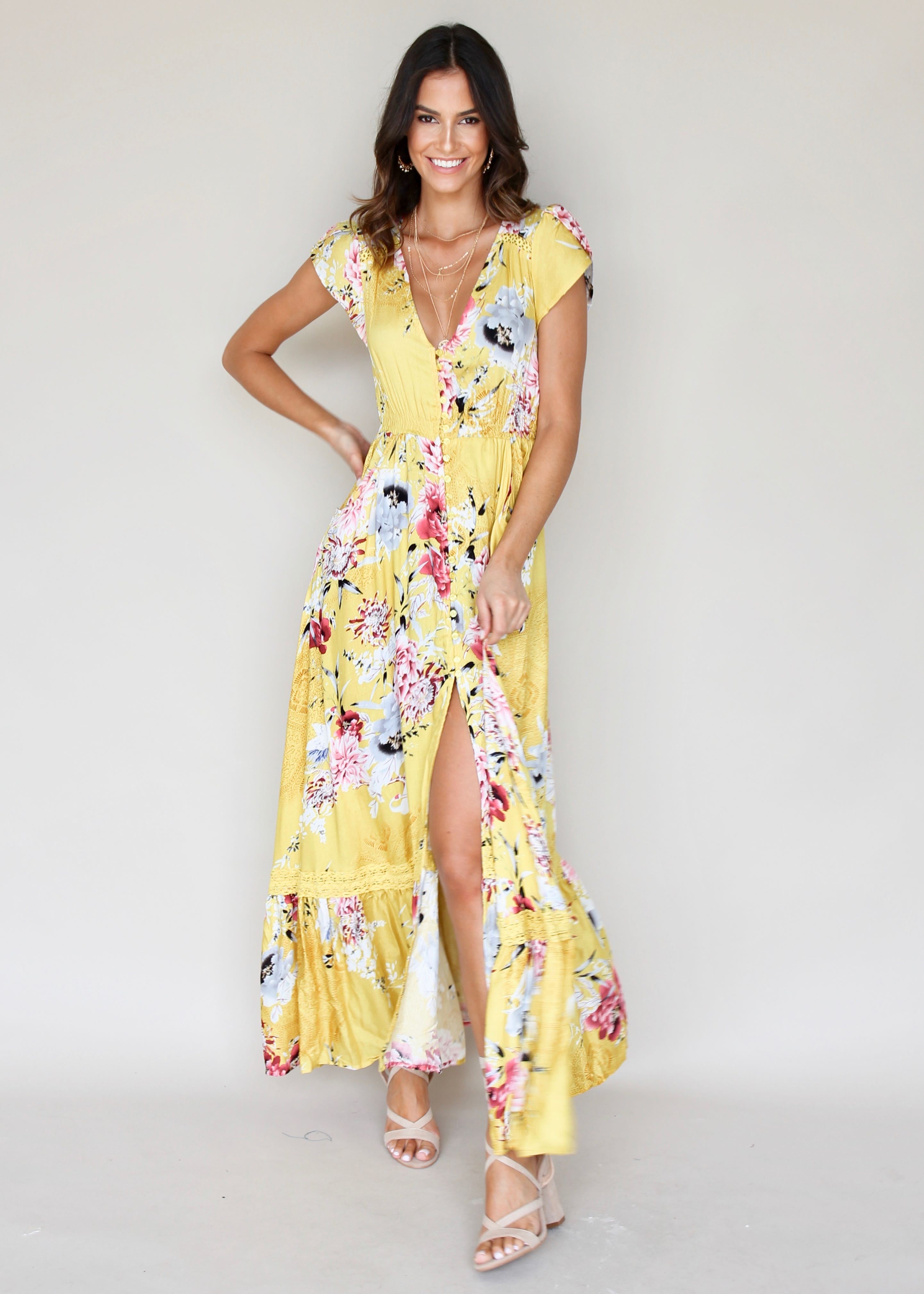 Carmen Maxi Dress - Summer Sunshine