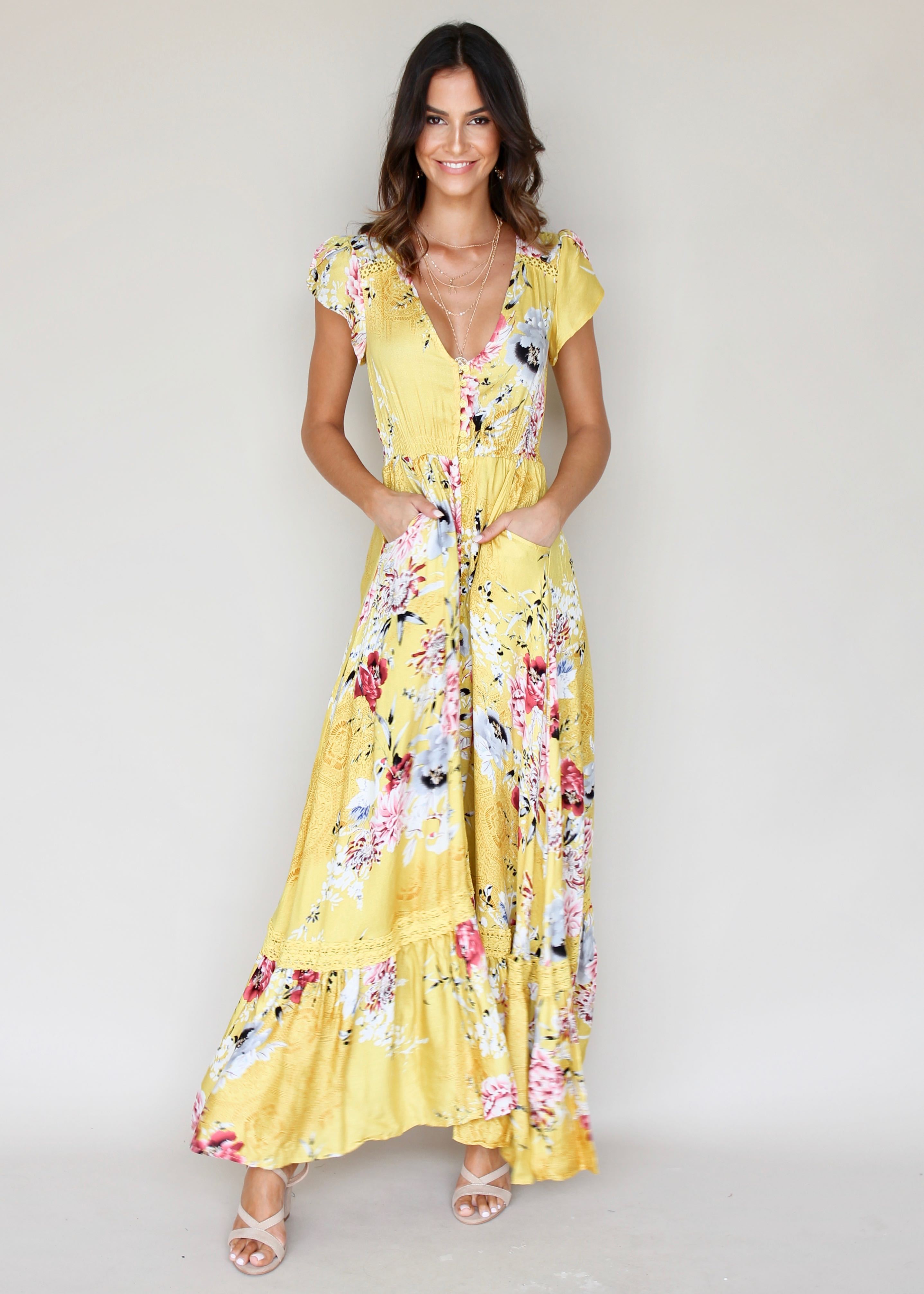 Carmen Maxi Dress - Summer Sunshine