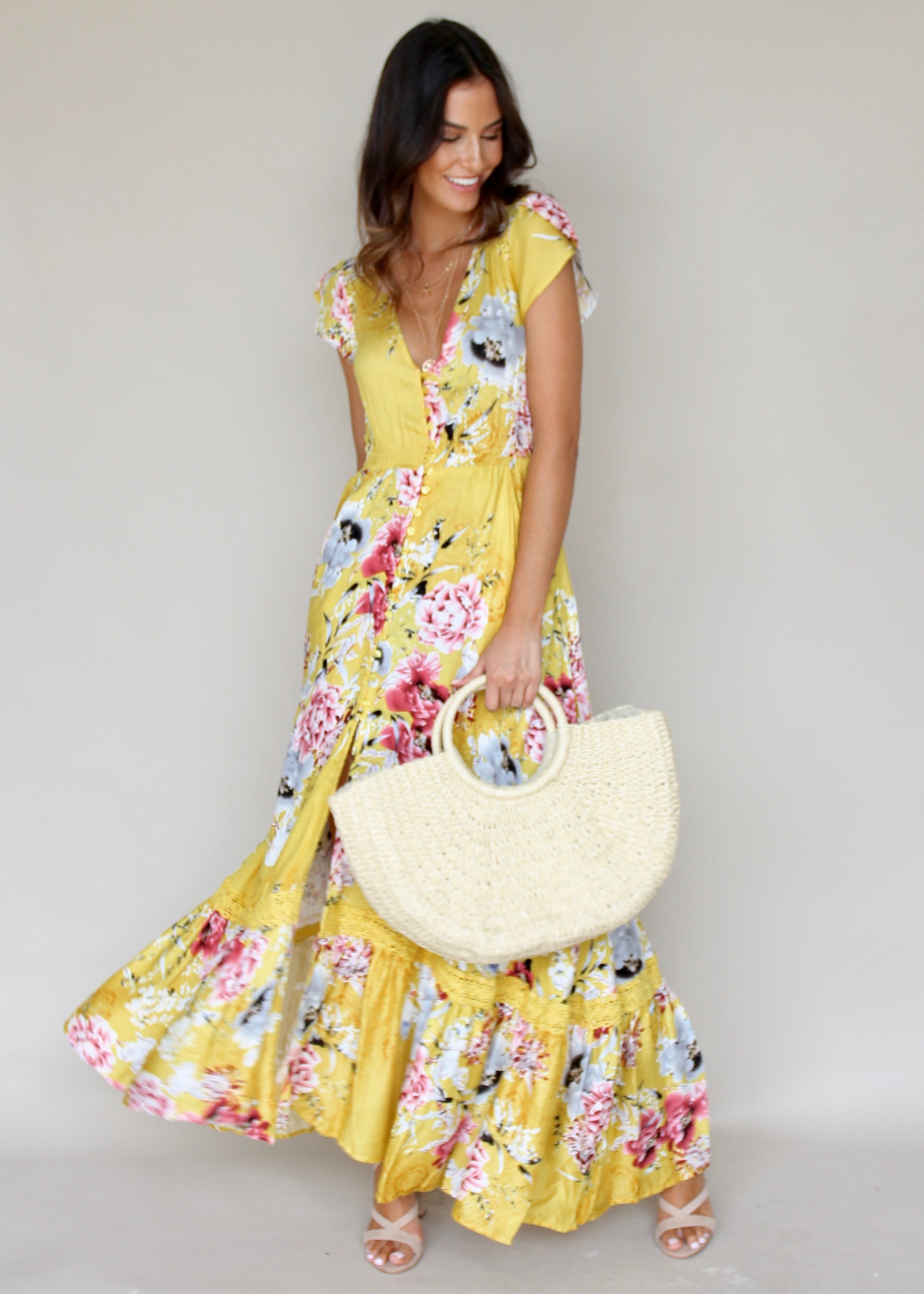 Carmen Maxi Dress - Summer Sunshine