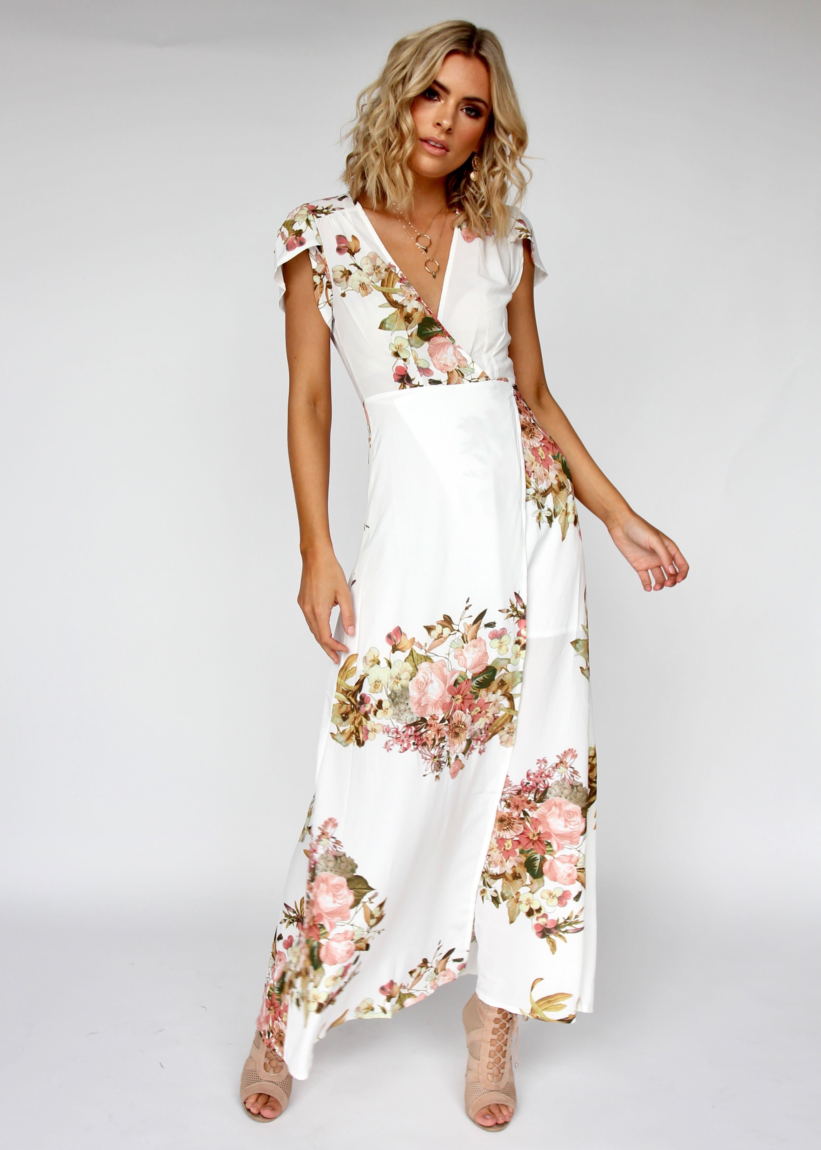 South Branch Wrap Maxi Dress - Lillies